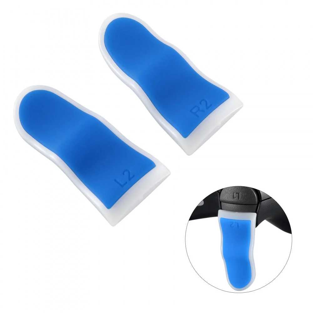 eXtremeRate 1 Pair L2 R2 Buttons Extention Trigger for PS4 Slim Pro Controller (JDM-001/011/040/050/055) - Blue White