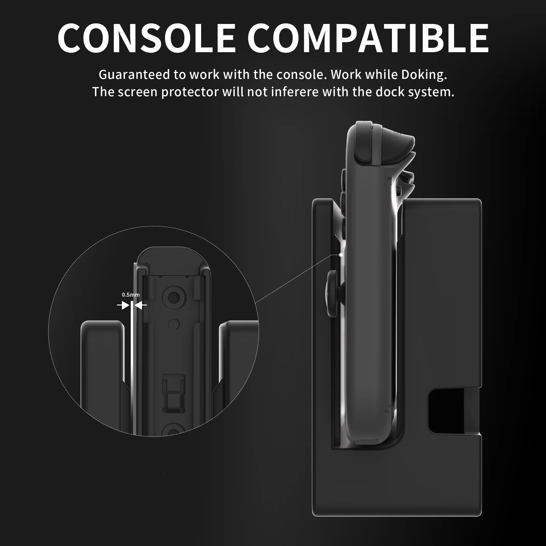 eXtremeRate 2 Pack Transparent HD Clear Tempered Glass Screen Protector for Nintendo Switch - Black Border - Image 7