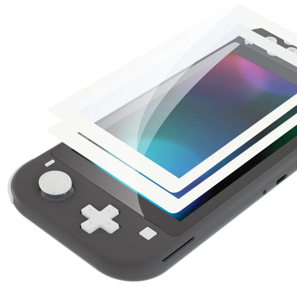 eXtremeRate 2 Pack Anti-Scratch Transparent HD Tempered Glass Screen Protector for Nintendo Switch Lite - White Border