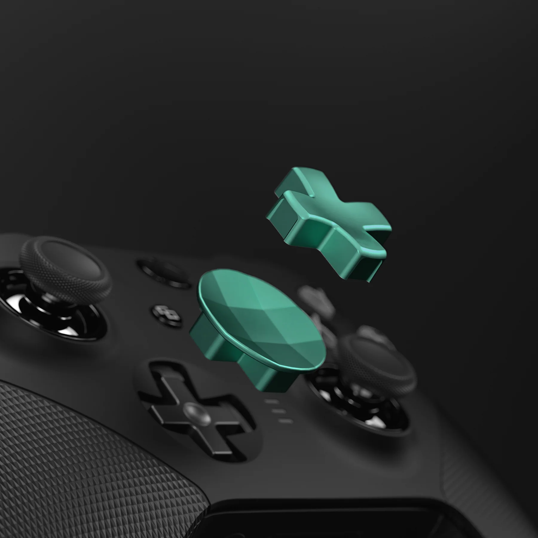 eXtremeRate 2 pcs Metalic Magnetic Stainless Steel D-Pads for Xbox One Elite (Model 1698) & Xbox One Elite Series 2 & Elite 2 Core Controller (Model 1797) - Aqua Green - Image 4