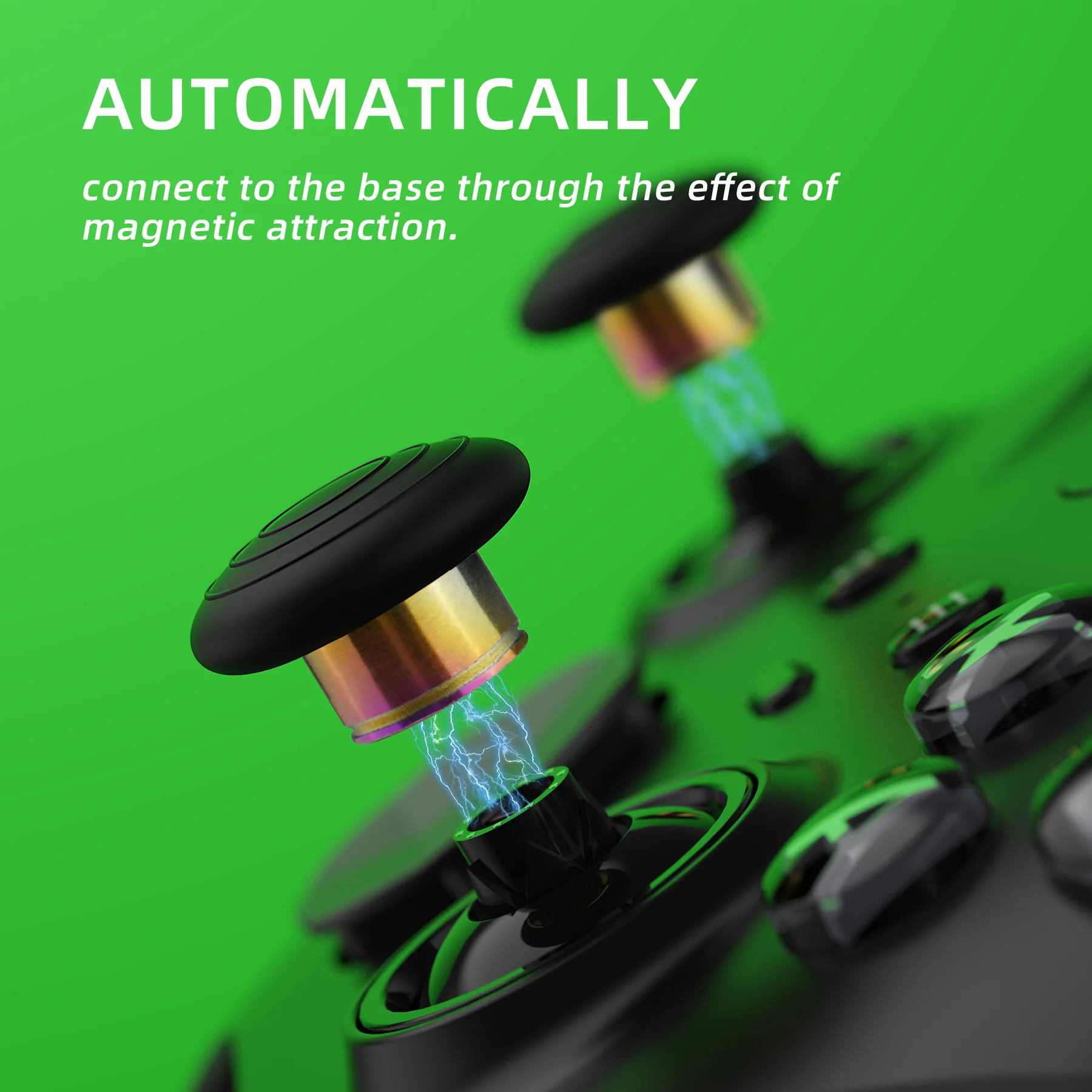 eXtremeRate 6 in 1 Metal Replacement Thumbsticks for Xbox Elite Series 2 & Elite 2 Core Controller (Model 1797) - Black & Metallic Rainbow Aura Blue & Purple - Image 6
