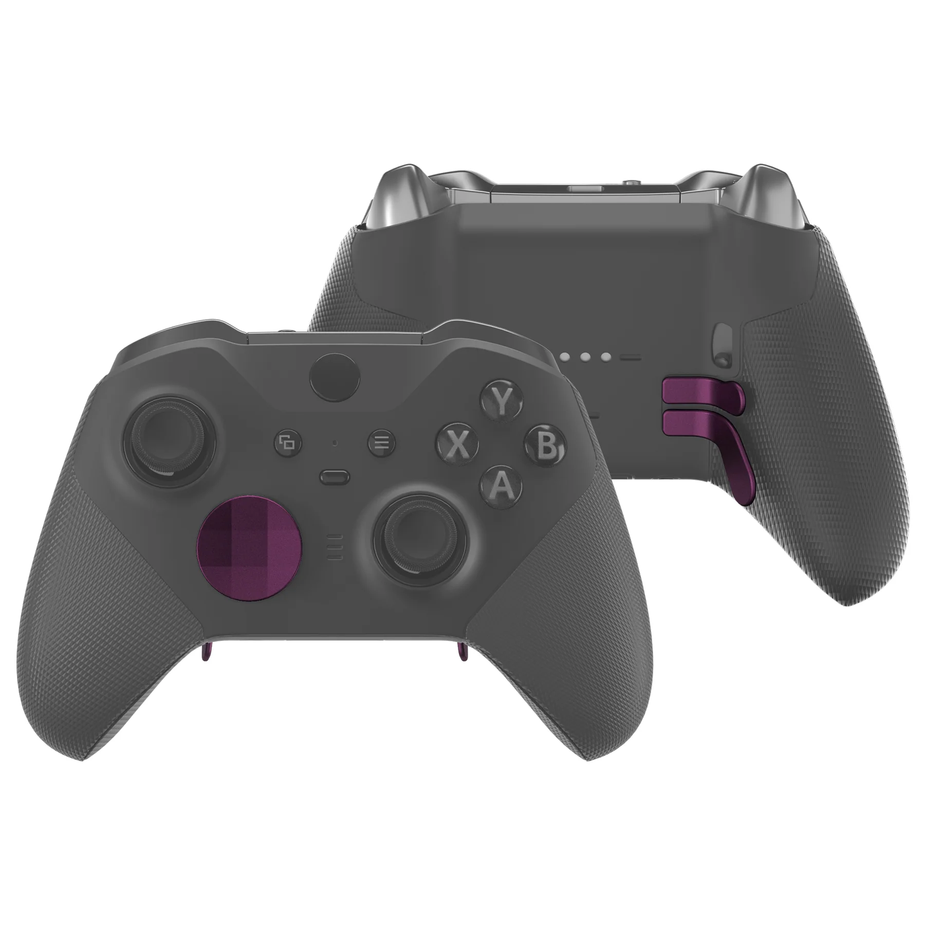 eXtremeRate 6 in 1 Replacement Metallic Magnetic Stainless Steel Back Paddles and D-Pads Kits for Xbox One Elite & Xbox Elite Series 2 & Elite 2 Core Controller - Grape