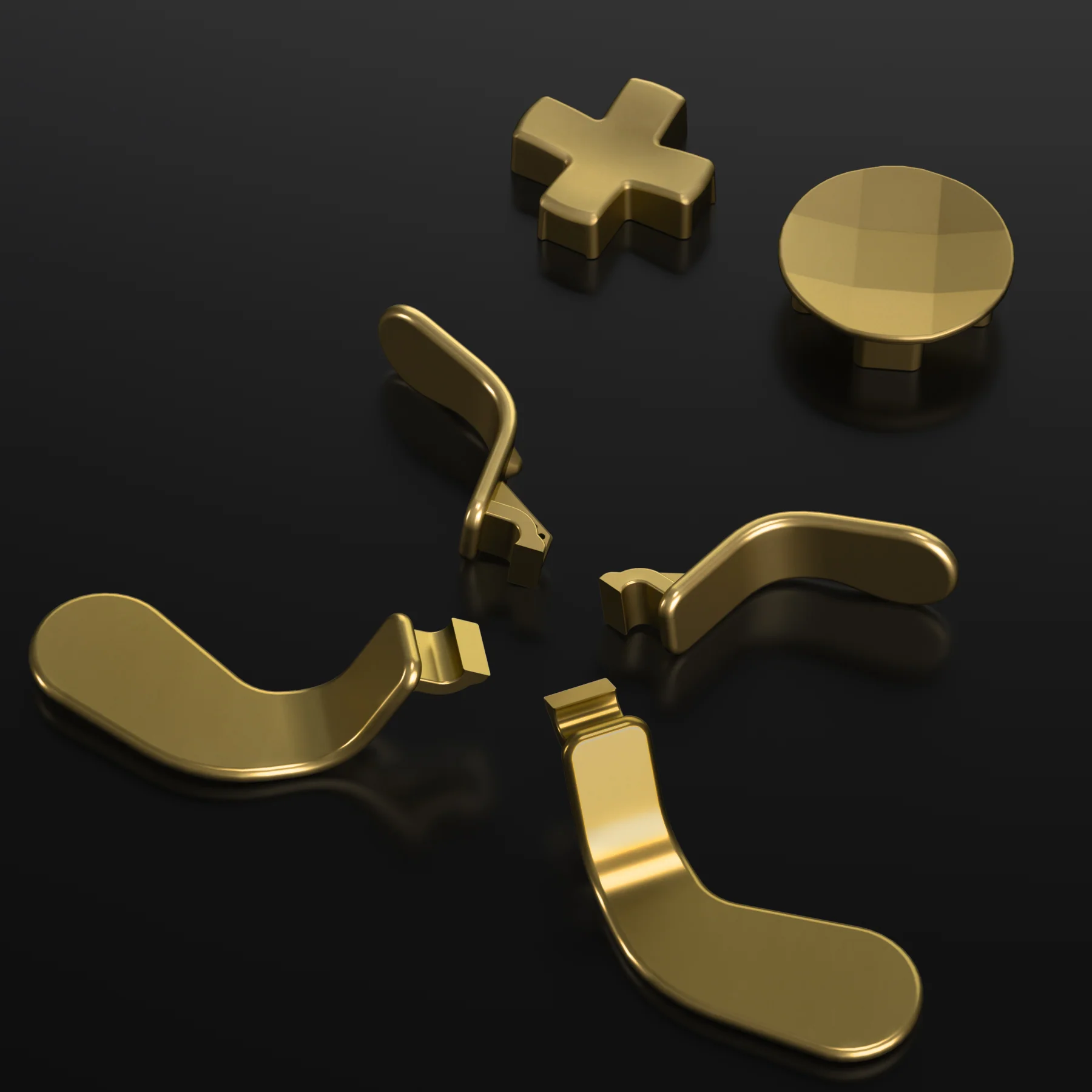 eXtremeRate 6 in 1 Replacement Metallic Magnetic Stainless Steel Back Paddles and D-Pads Kits for Xbox One Elite & Xbox Elite Series 2 & Elite 2 Core Controller - Hero Gold - Image 3