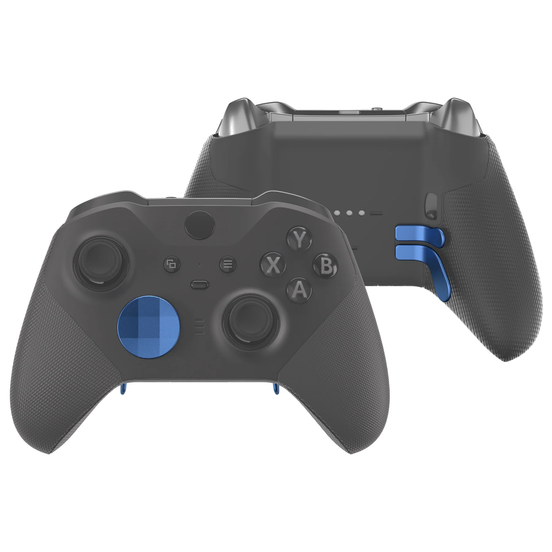 eXtremeRate 6 in 1 Replacement Metallic Magnetic Stainless Steel Back Paddles and D-Pads Kits for Xbox One Elite & Xbox Elite Series 2 & Elite 2 Core Controller - Neptune Blue