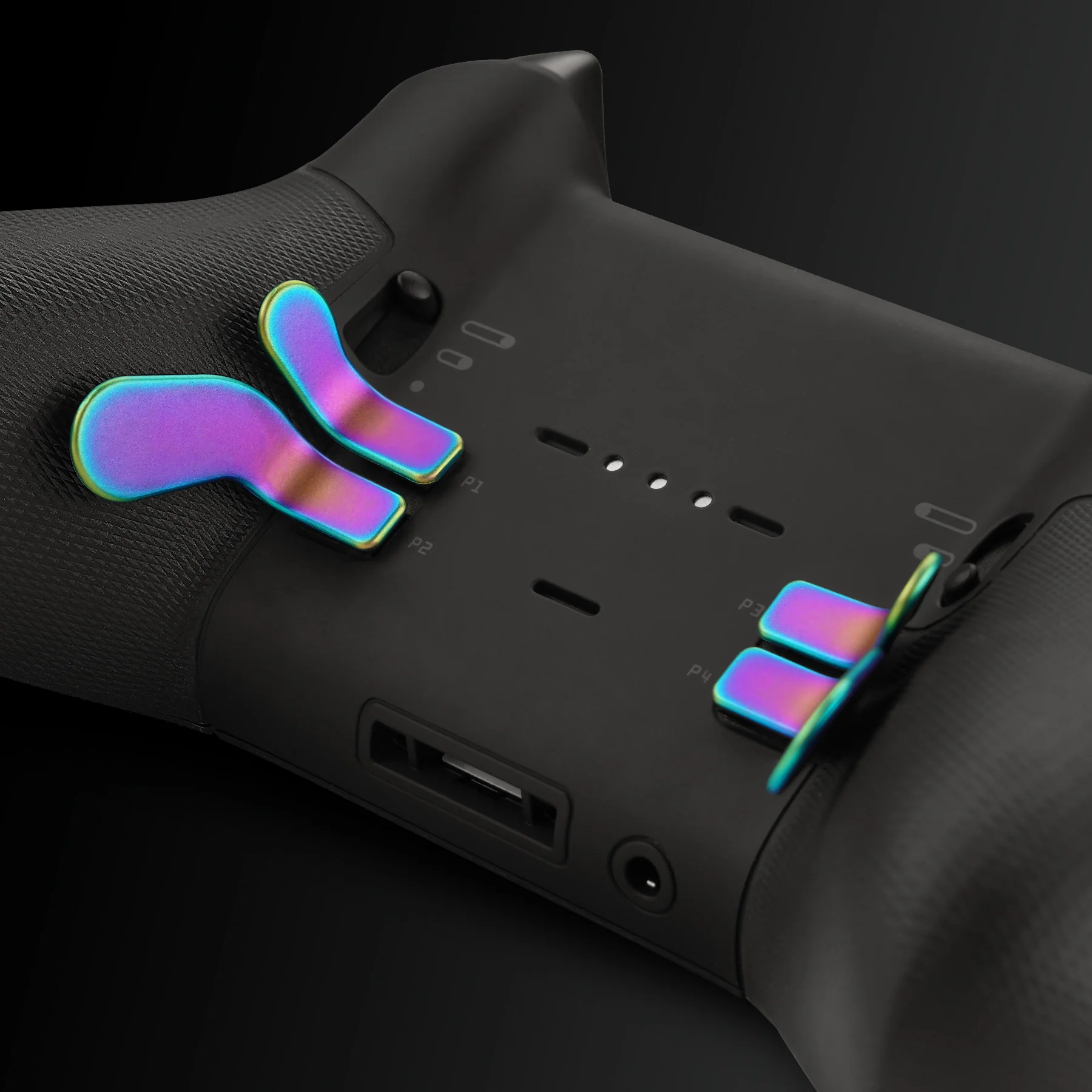 eXtremeRate 6 in 1 Replacement Metallic Magnetic Stainless Steel Back Paddles and D-Pads Kits for Xbox One Elite & Xbox Elite Series 2 & Elite 2 Core Controller - Rainbow Aura Blue & Purple - Image 7