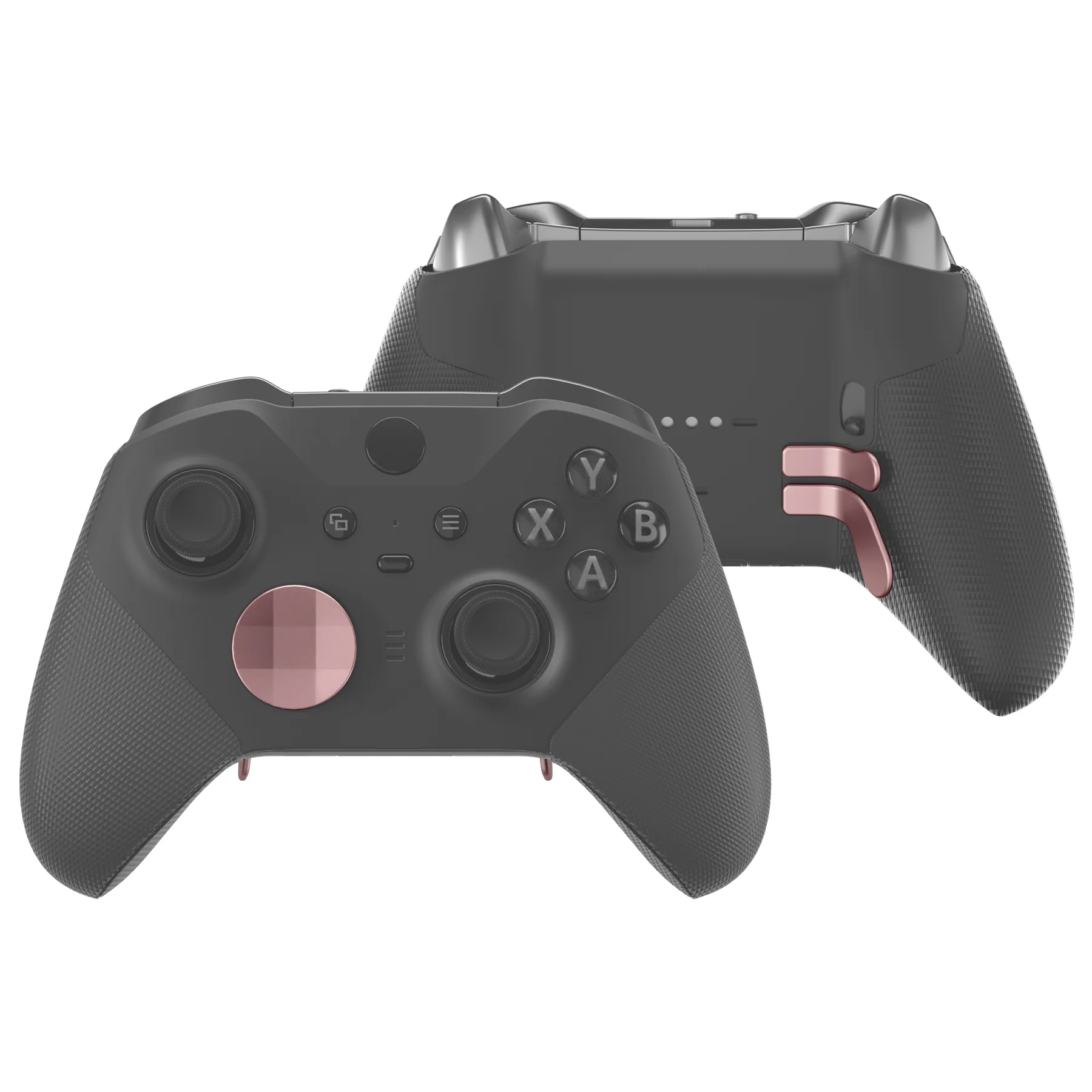 eXtremeRate 6 in 1 Replacement Metallic Magnetic Stainless Steel Back Paddles and D-Pads Kits for Xbox One Elite & Xbox Elite Series 2 & Elite 2 Core Controller - Rose Gold