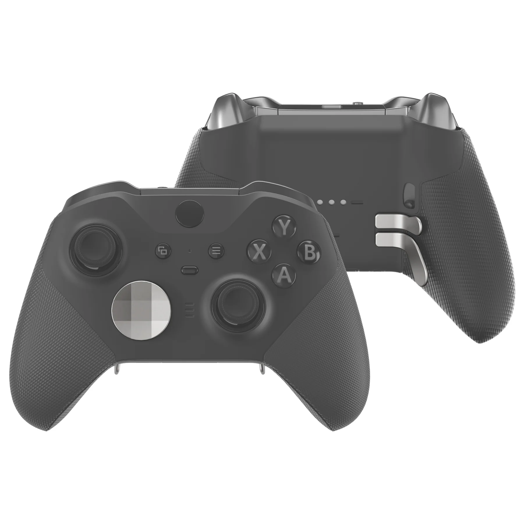 eXtremeRate 6 in 1 Replacement Metallic Magnetic Stainless Steel Back Paddles and D-Pads Kits for Xbox One Elite & Xbox Elite Series 2 & Elite 2 Core Controller - Silver