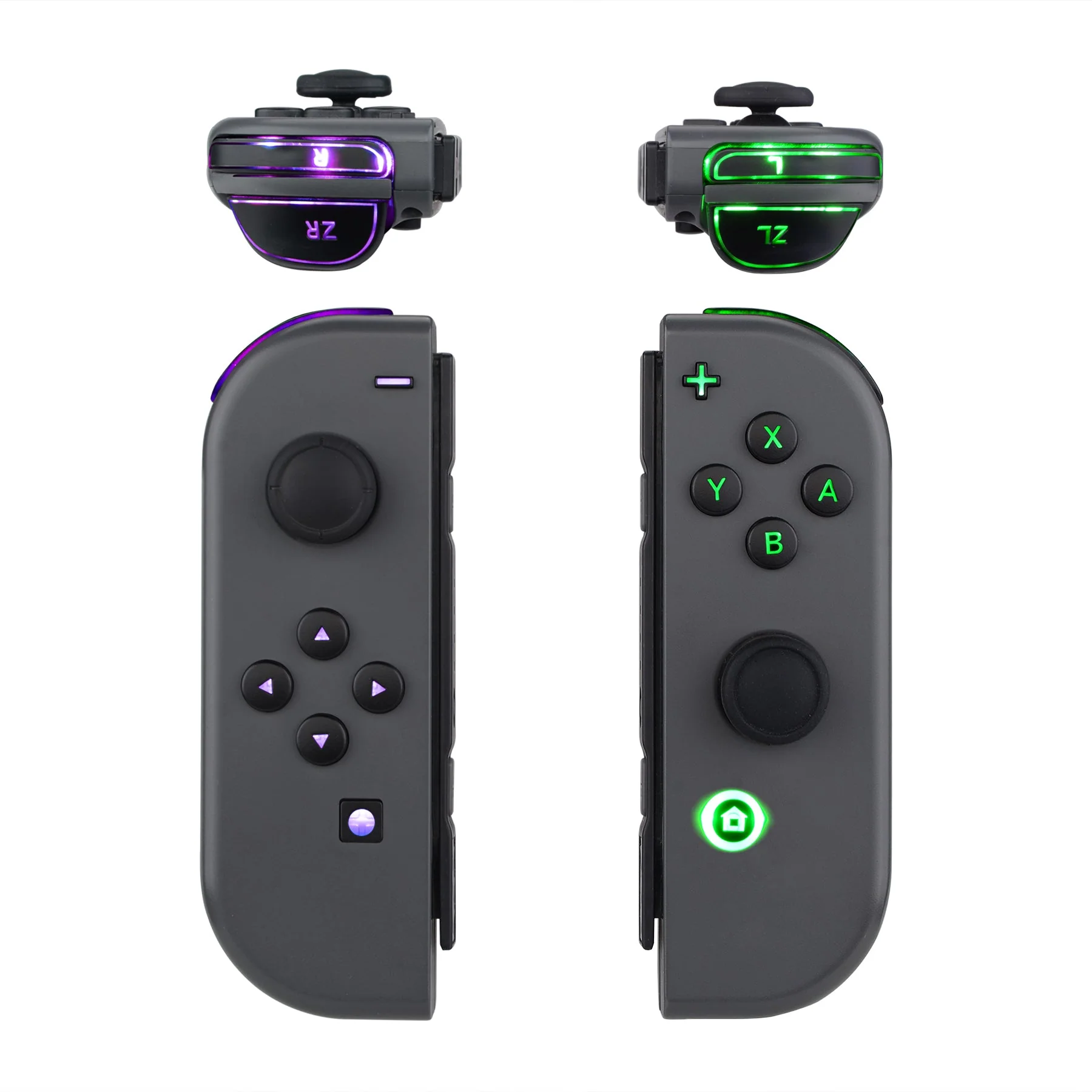 eXtremeRate Multi-Colors Luminated Buttons DFS LED Kit for NS Switch & Switch OLED Model Joycon - Black - Image 2