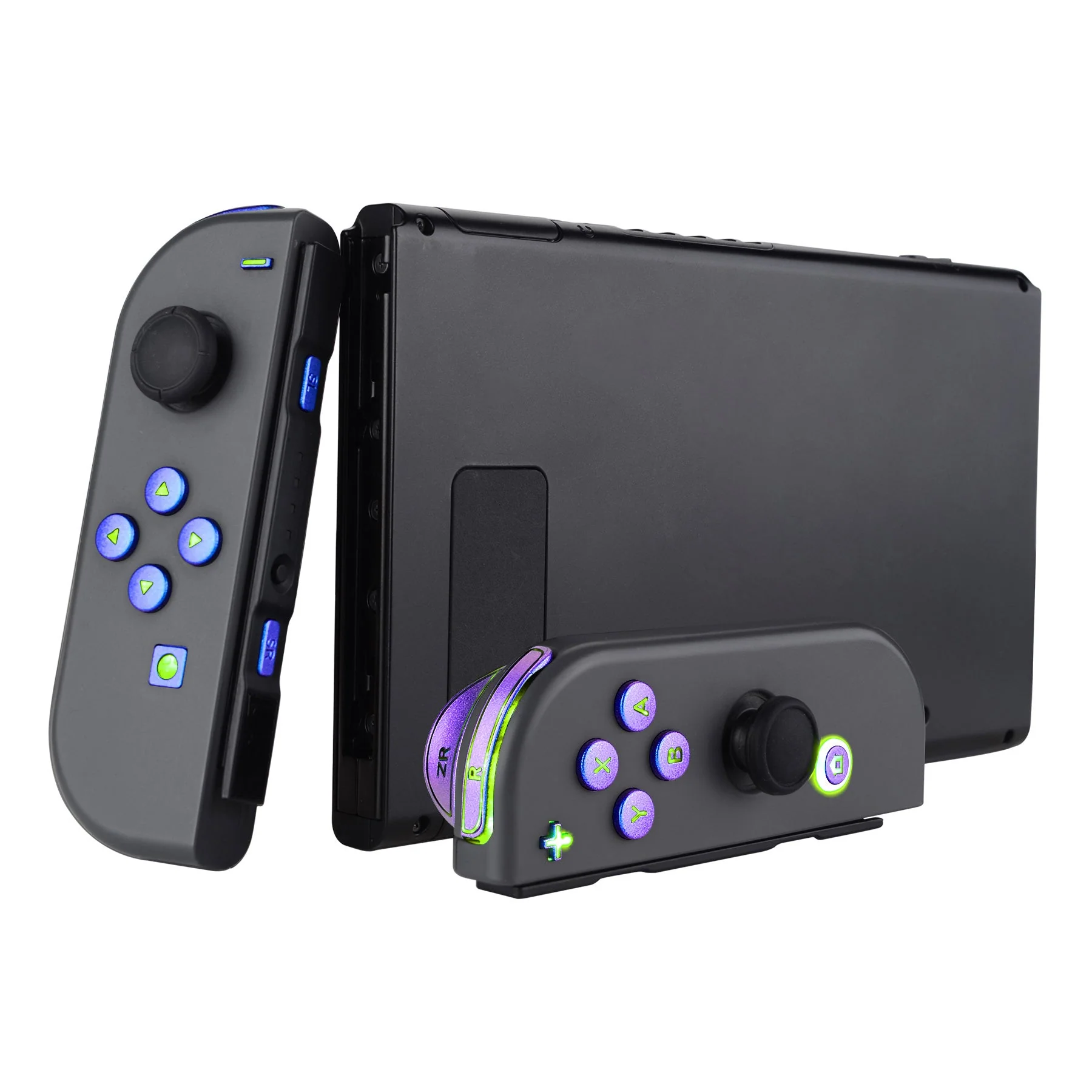 eXtremeRate Multi-Colors Luminated Buttons DFS LED Kit for NS Switch & Switch OLED Model Joycon - Chameleon Purple Blue - Image 5