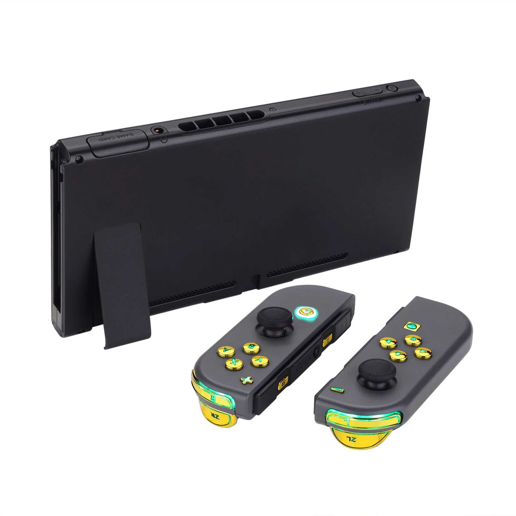 eXtremeRate Multi-Colors Luminated Buttons DFS LED Kit for NS Switch & Switch OLED Model Joycon - Chrome Gold - Image 6