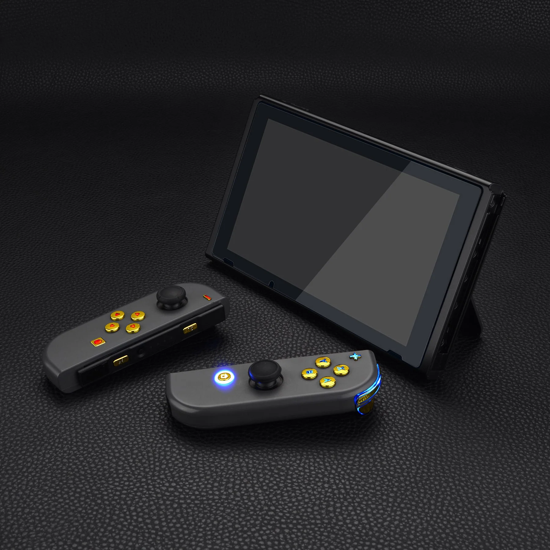 eXtremeRate Multi-Colors Luminated Buttons DFS LED Kit for NS Switch & Switch OLED Model Joycon - Chrome Gold - Image 7