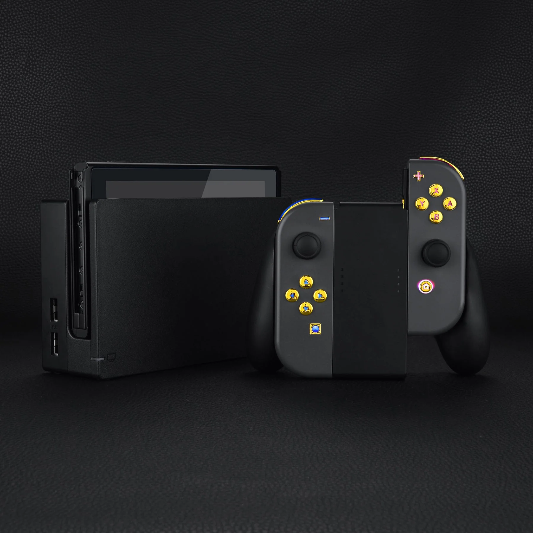 eXtremeRate Multi-Colors Luminated Buttons DFS LED Kit for NS Switch & Switch OLED Model Joycon - Chrome Gold - Image 8