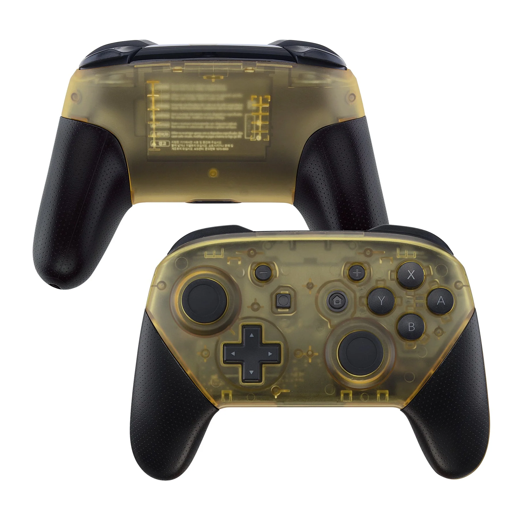 eXtremeRate Replacement Faceplate and Backplate for Nintendo Switch Pro Controller - Amber Yellow