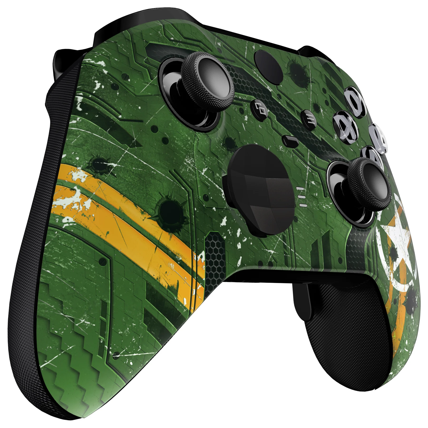 eXtremeRate Replacement Front Housing Shell Case with Accent Rings for Xbox One Elite Series 2 & Elite 2 Core Controller (Model 1797) - Army Mecha - Image 6