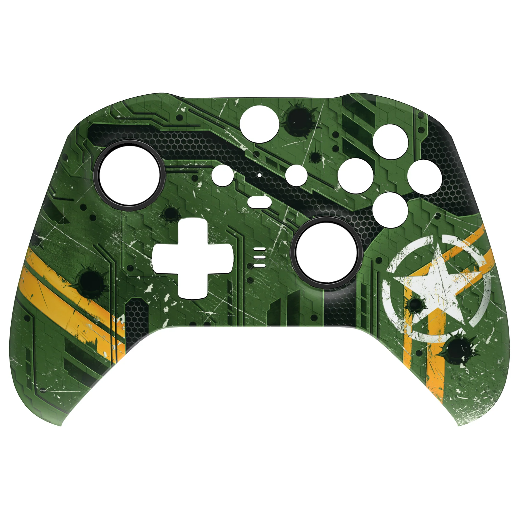 eXtremeRate Replacement Front Housing Shell Case with Accent Rings for Xbox One Elite Series 2 & Elite 2 Core Controller (Model 1797) - Army Mecha - Image 8