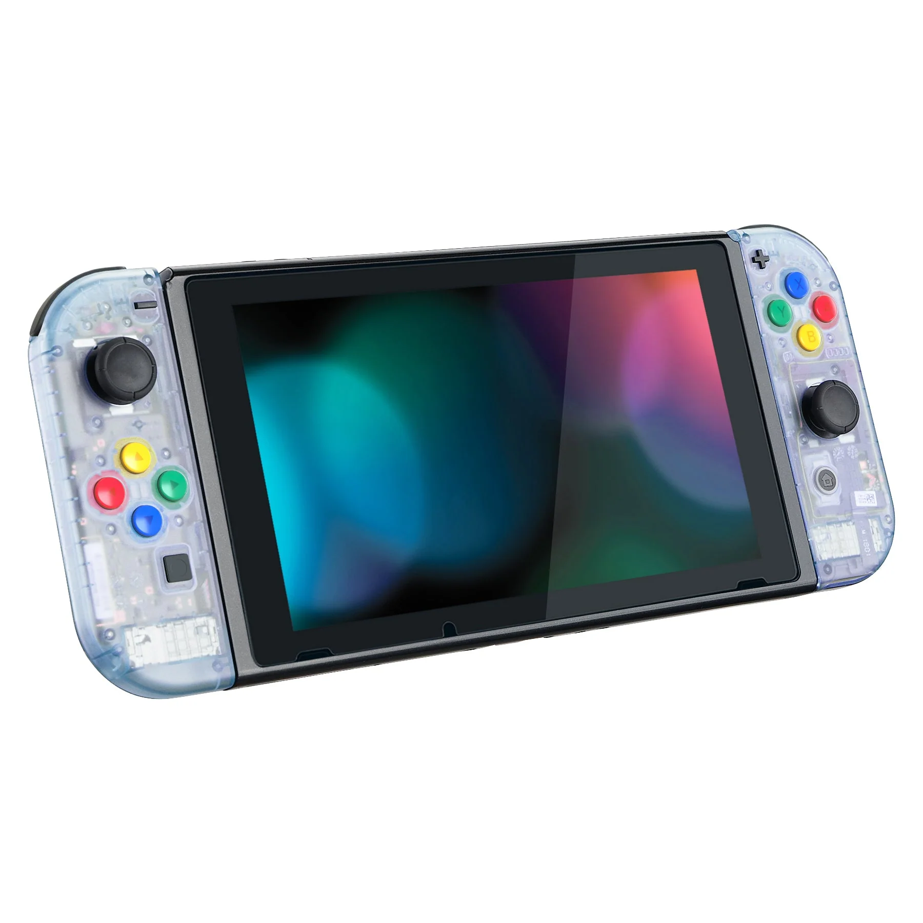 eXtremeRate Replacement Full Set Shells with Buttons for Nintendo Switch - Clear Glacier Blue - Image 7