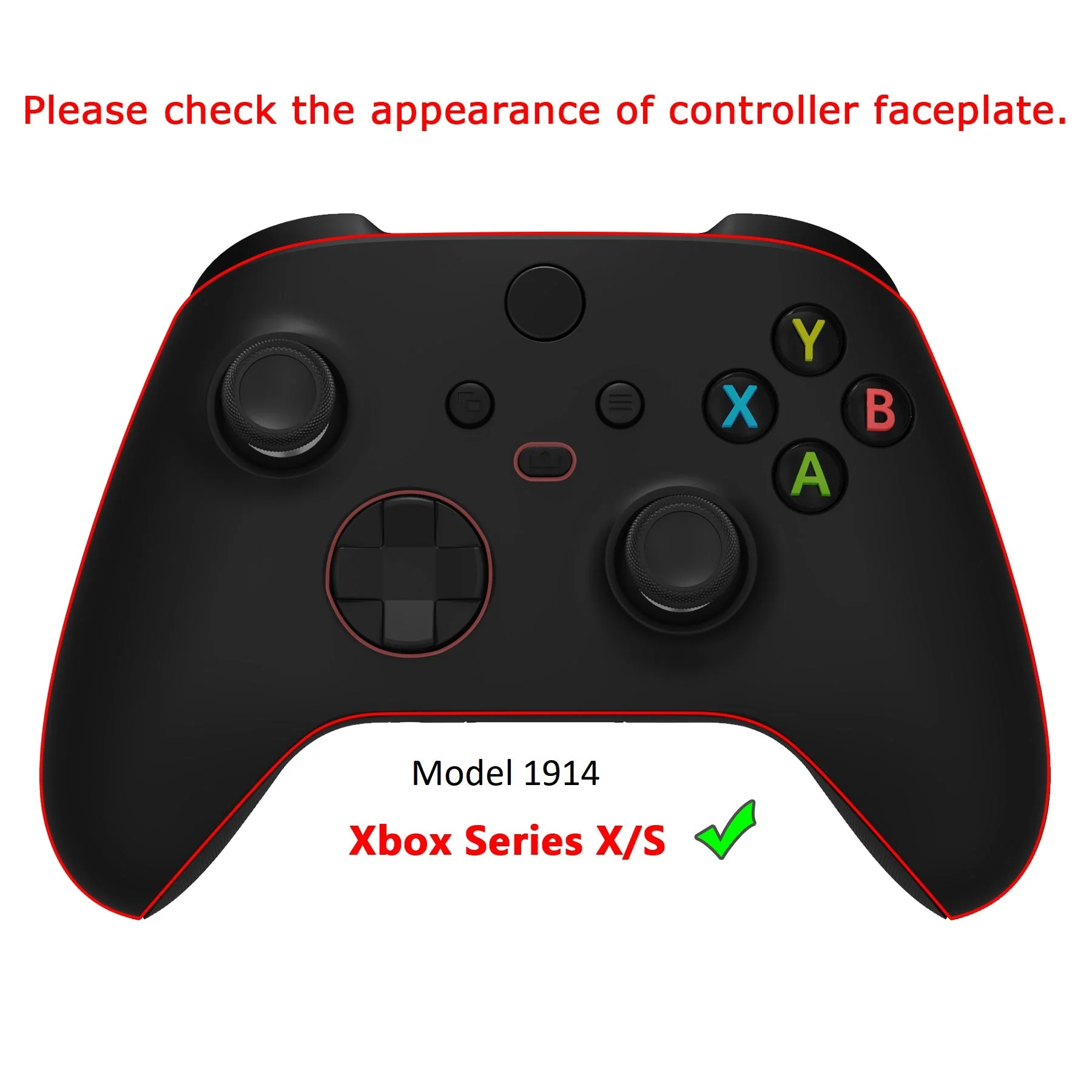 eXtremeRate ASR Version Performance Rubberized Grip Front Housing Shell with Accent Rings for Xbox Series X & S Controller - Black - Image 3