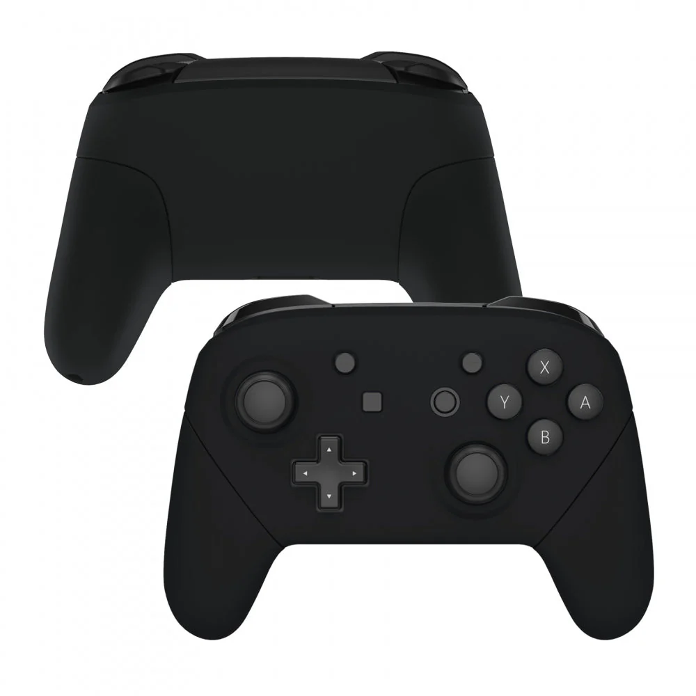 eXtremeRate Replacement Full Set Shell Faceplate Backplate Handles for Nintendo Switch Pro - Black