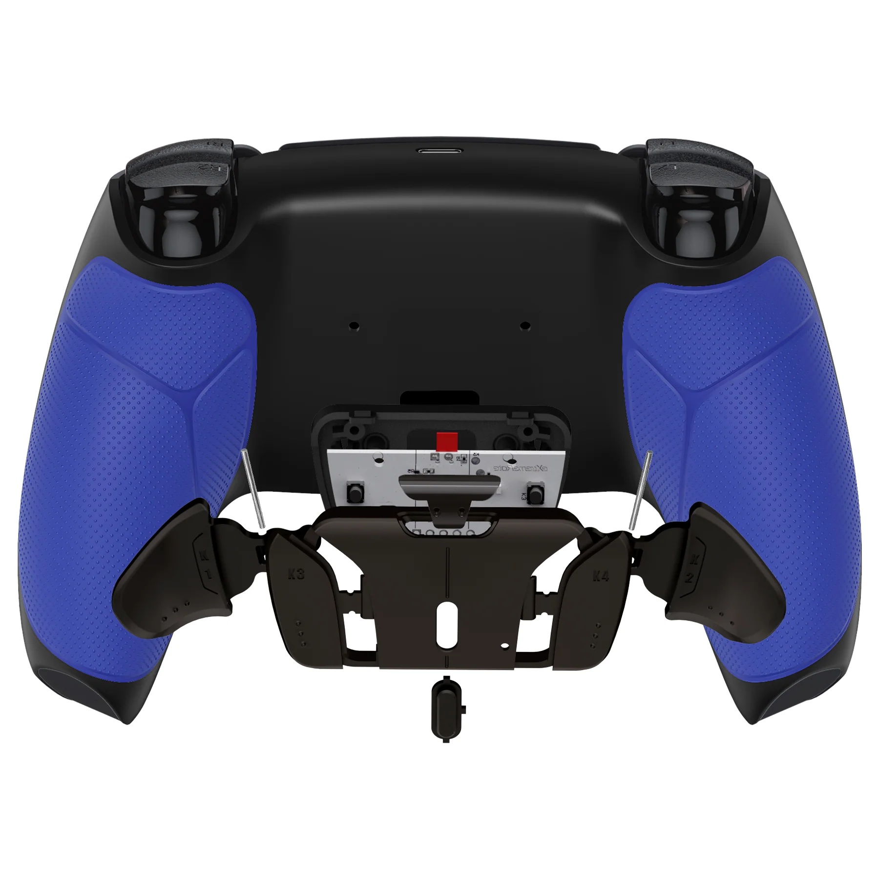 eXtremeRate Black Real Metal Buttons (RMB) Version RISE4 Remap Kit for PS5 Controller BDM-010/020 - Rubberized Blue - Image 6