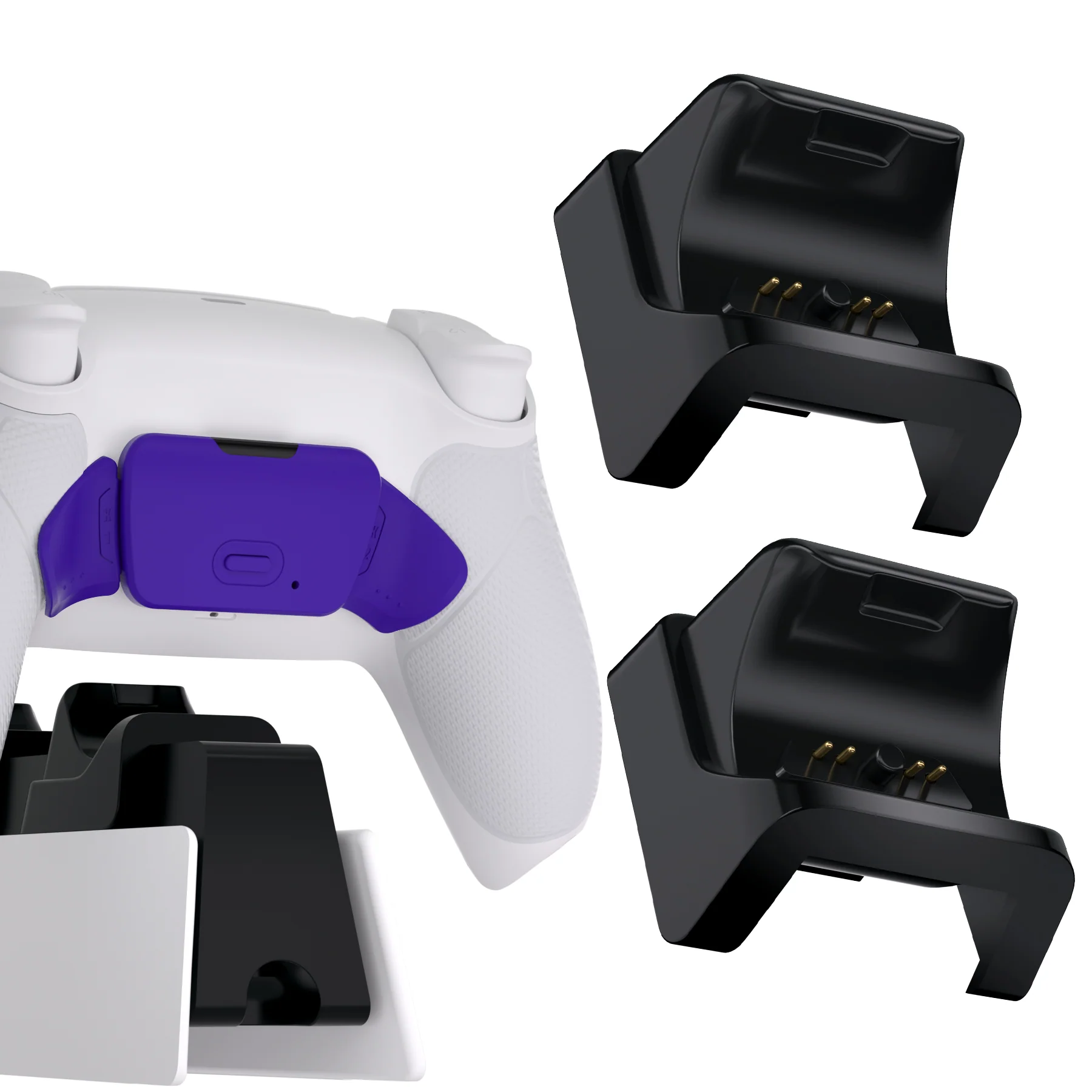 eXtremeRate Black RiseDock Kit Extension Stand for PS5 Controller Charging Dock eXtremeRate RISE & RISE4 Remap Kit, Redesigned Charging Station Extenders for PS5 Controller HEXGAMING Rival, Rival Pro & Ultimate - ZQPFM001