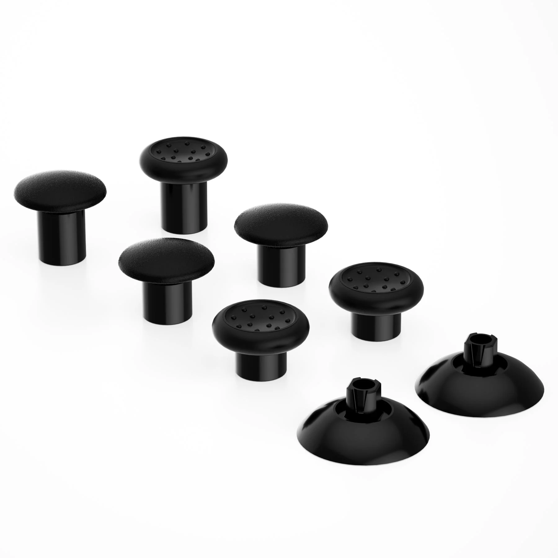 eXtremeRate ThumbsGear Interchangeable Ergonomic Thumbstick with 3 Height Domed and Concave Grips Adjustable Joystick for PS5 & PS4 Controller - Black - Image 6