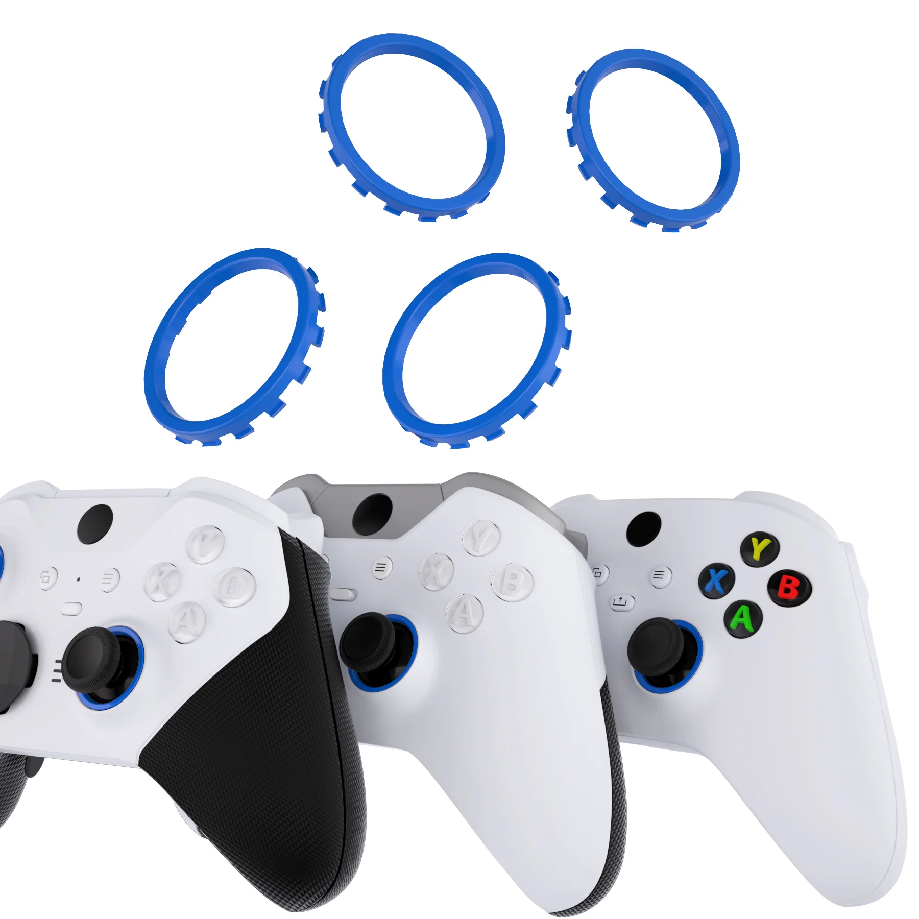 eXtremeRate Custom Accent Rings for Xbox Elite Series 2 Core & for Elite Series 2 & for Xbox One Elite Controller, Compatible with eXtremeRate ASR Version Shell for Xbox Series X/S Controller - Blue