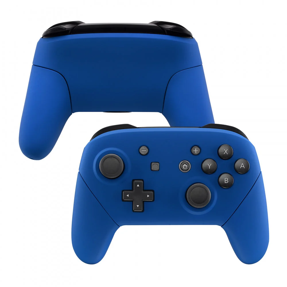 eXtremeRate Replacement Full Set Shell Faceplate Backplate Handles for Nintendo Switch Pro - Blue