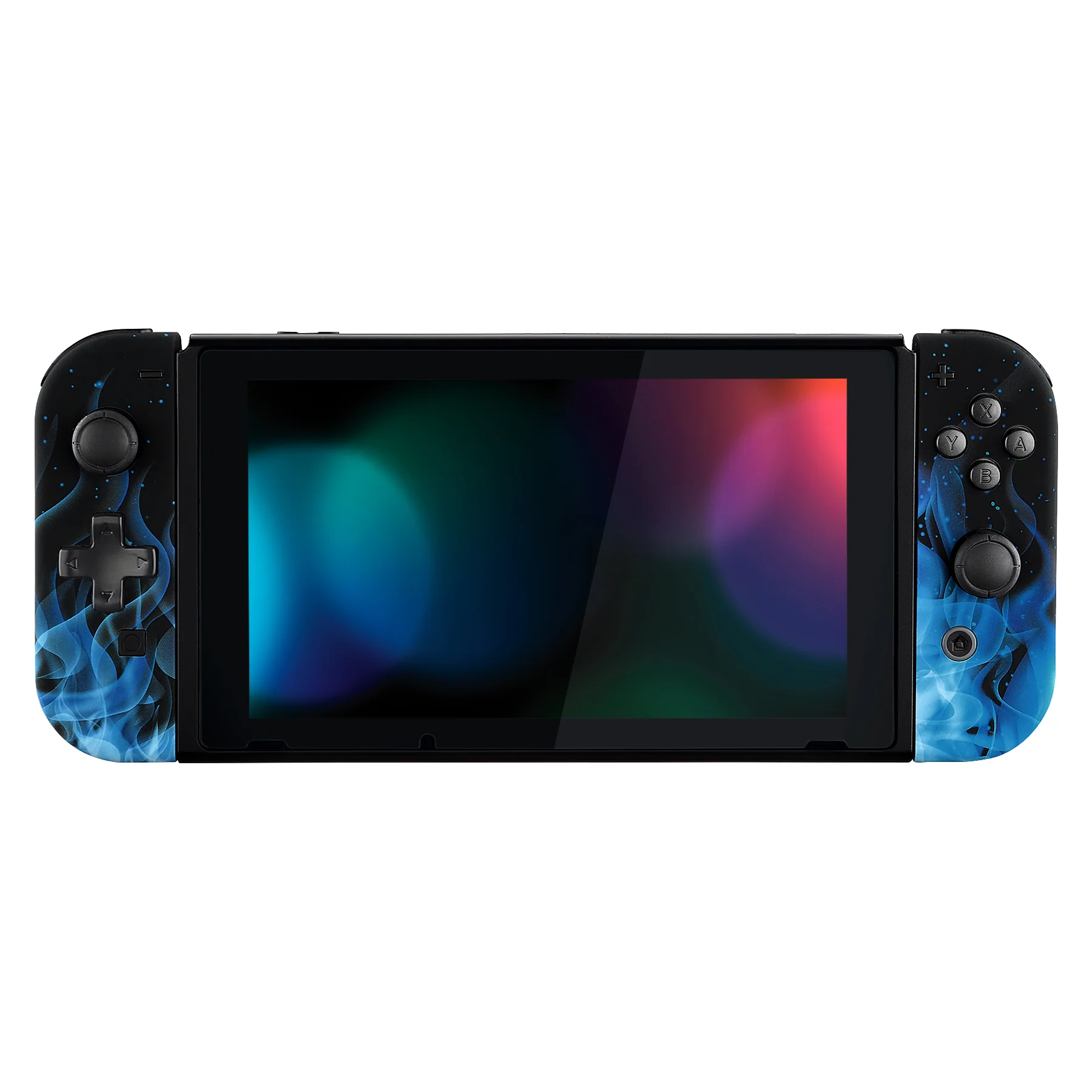 eXtremeRate Dpad Version Replacement Full Set Shell Case with Buttons for Joycon of NS Switch - Blue Flame - Image 4