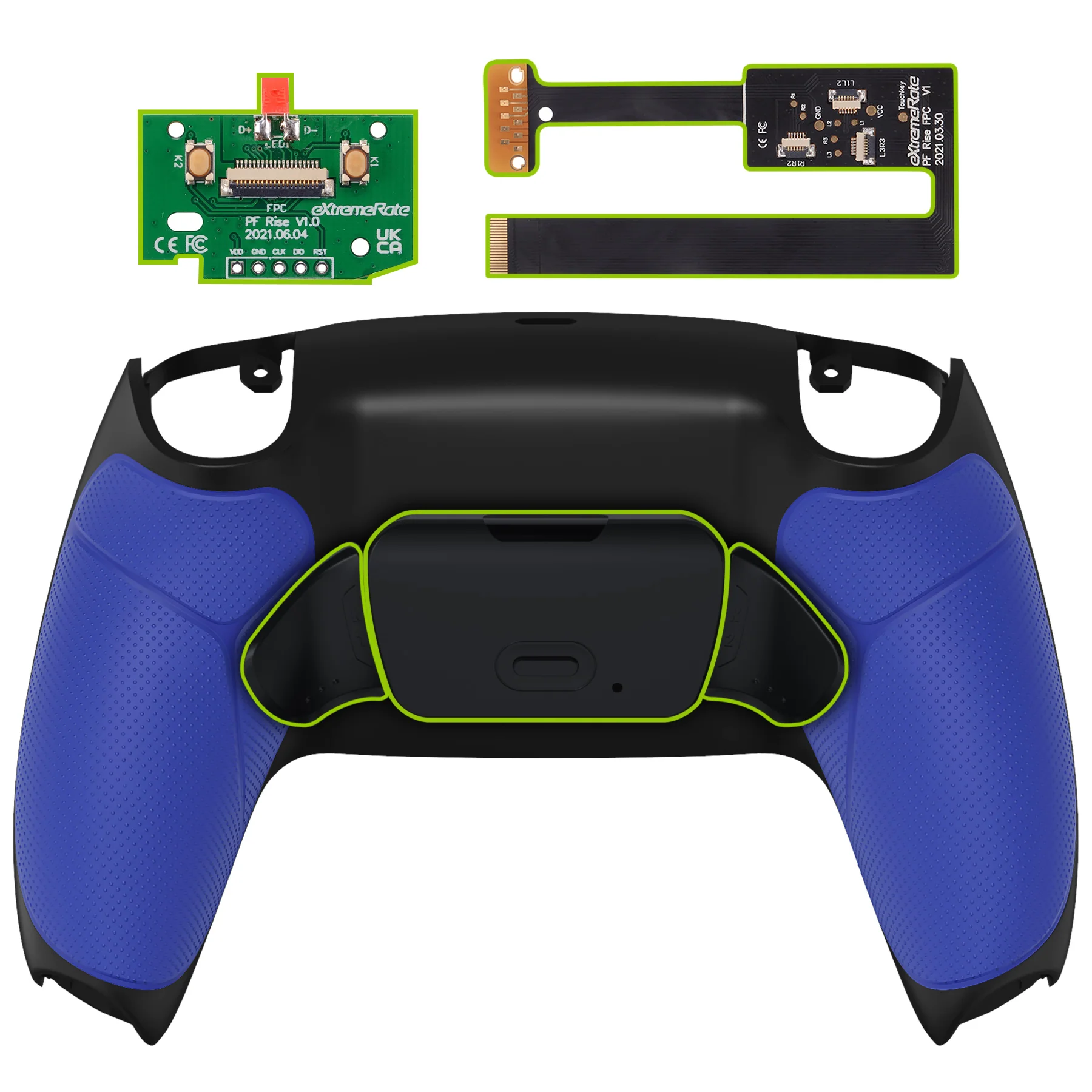 eXtremeRate Remappable Rise 2.0 Remap Kit for PS5 Controller BDM-010 & BDM-020 - Rubberized Blue