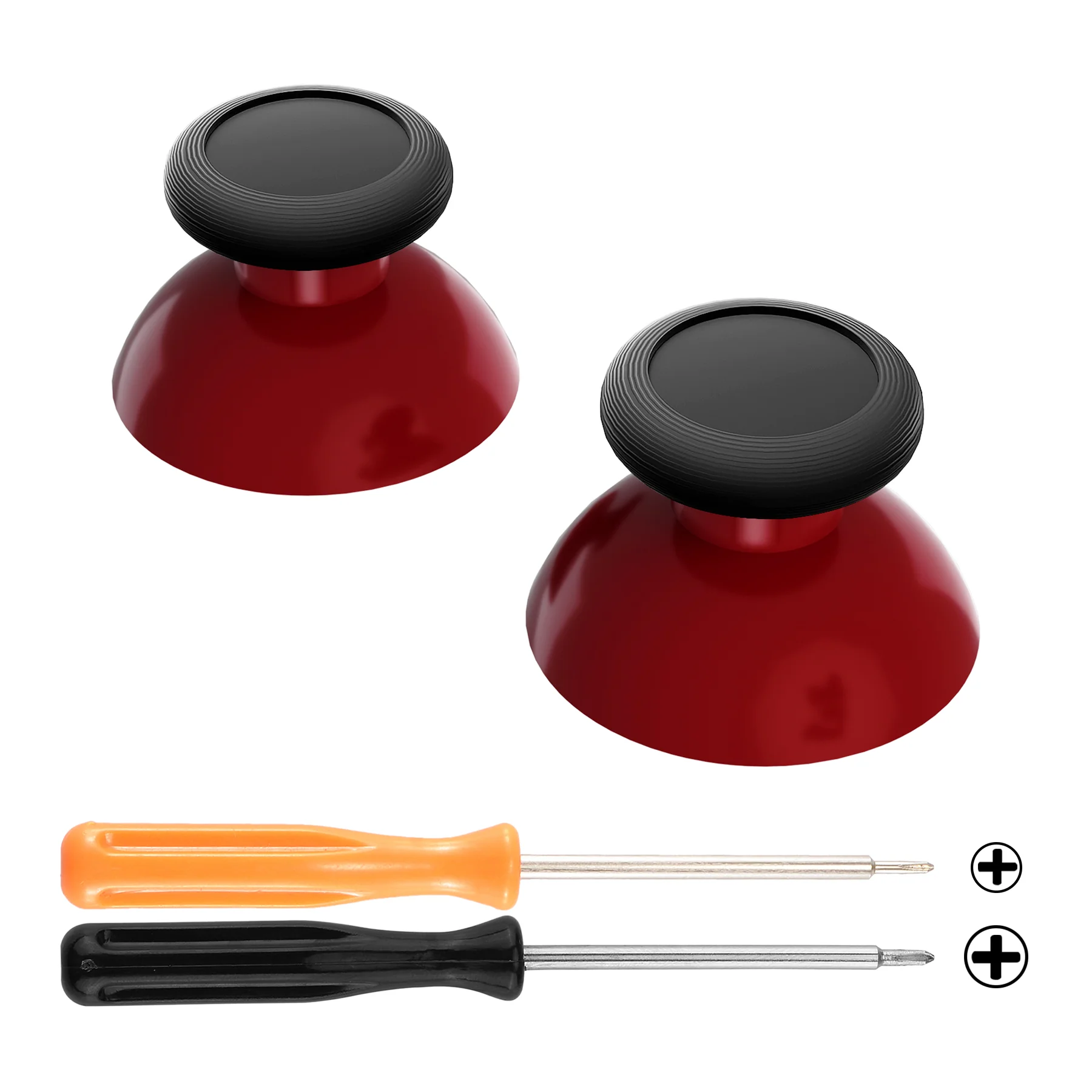 eXtremeRate Replacement Dual-color 3D Joystick Thumbsticks for Nintendo Switch Pro Controller - Carmine Red & Black