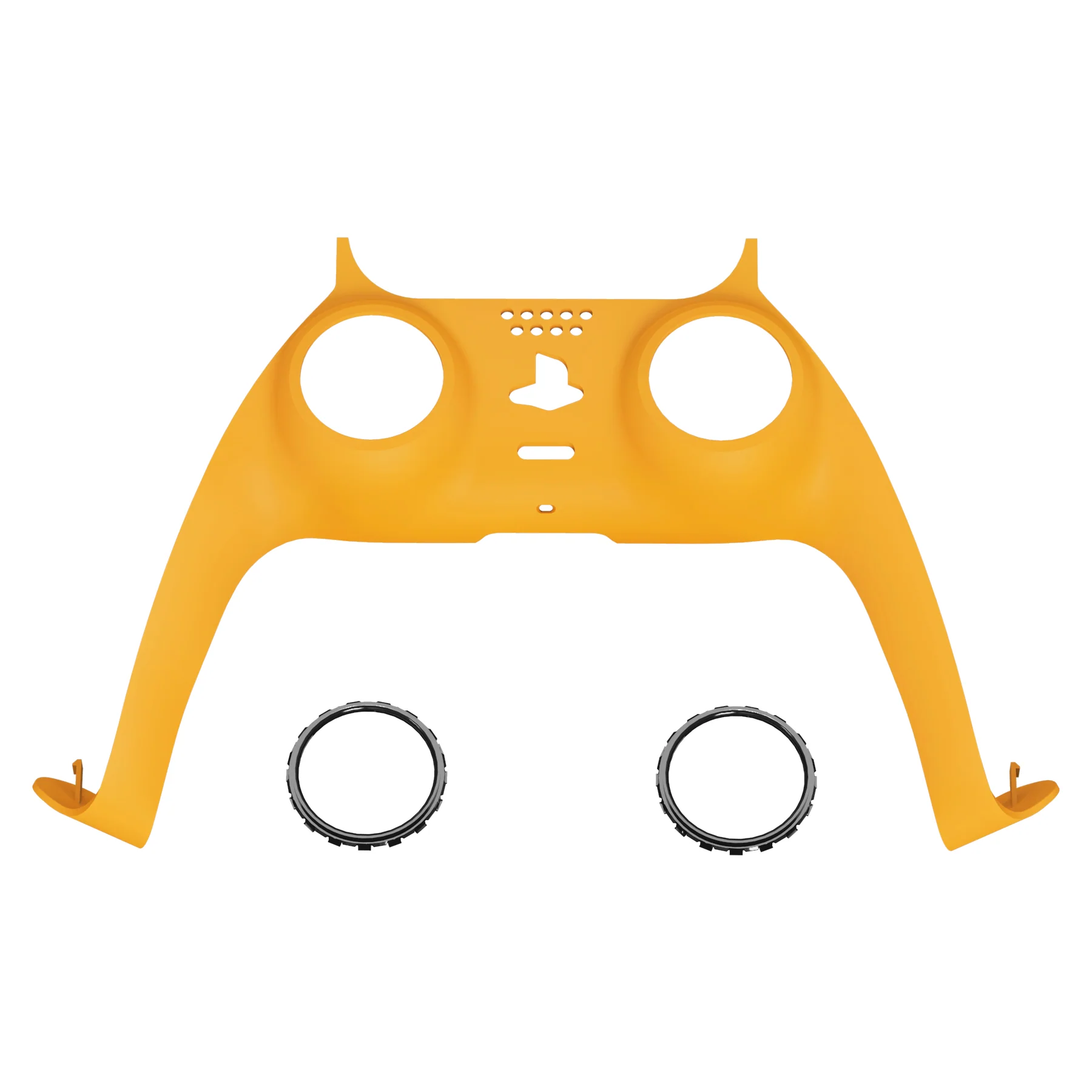 eXtremeRate Replacement Decorative Trim Shell with Accent Rings Compatible with PS5 Controller BDM-010/020/030/040/050 - Caution Yellow
