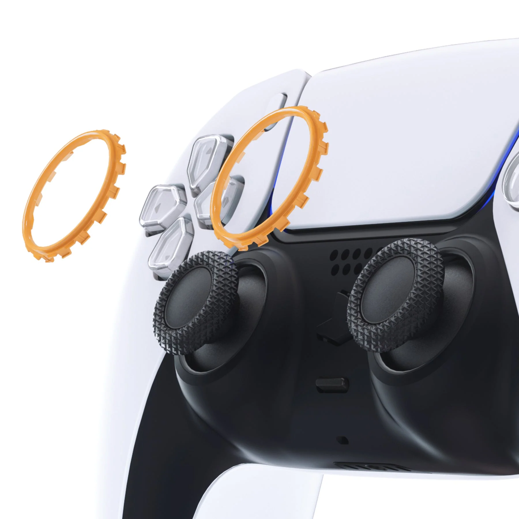 eXtremeRate Custom Replacement Accent Rings for PS5 Controller - Caution Yellow - Image 4