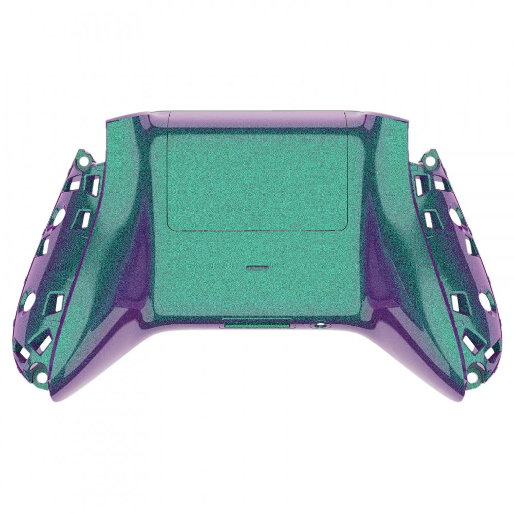 eXtremeRate Replacement Bottom Shell with Battery Cover for Xbox Series X & S Controller - Chameleon Green Purple
