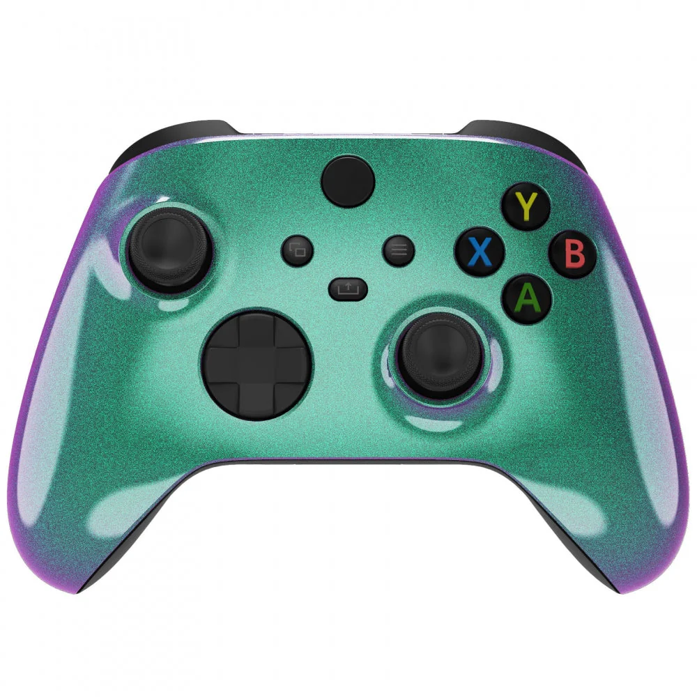 eXtremeRate Replacement Front Housing Shell for Xbox Series X & S Controller - Chameleon Green Purple