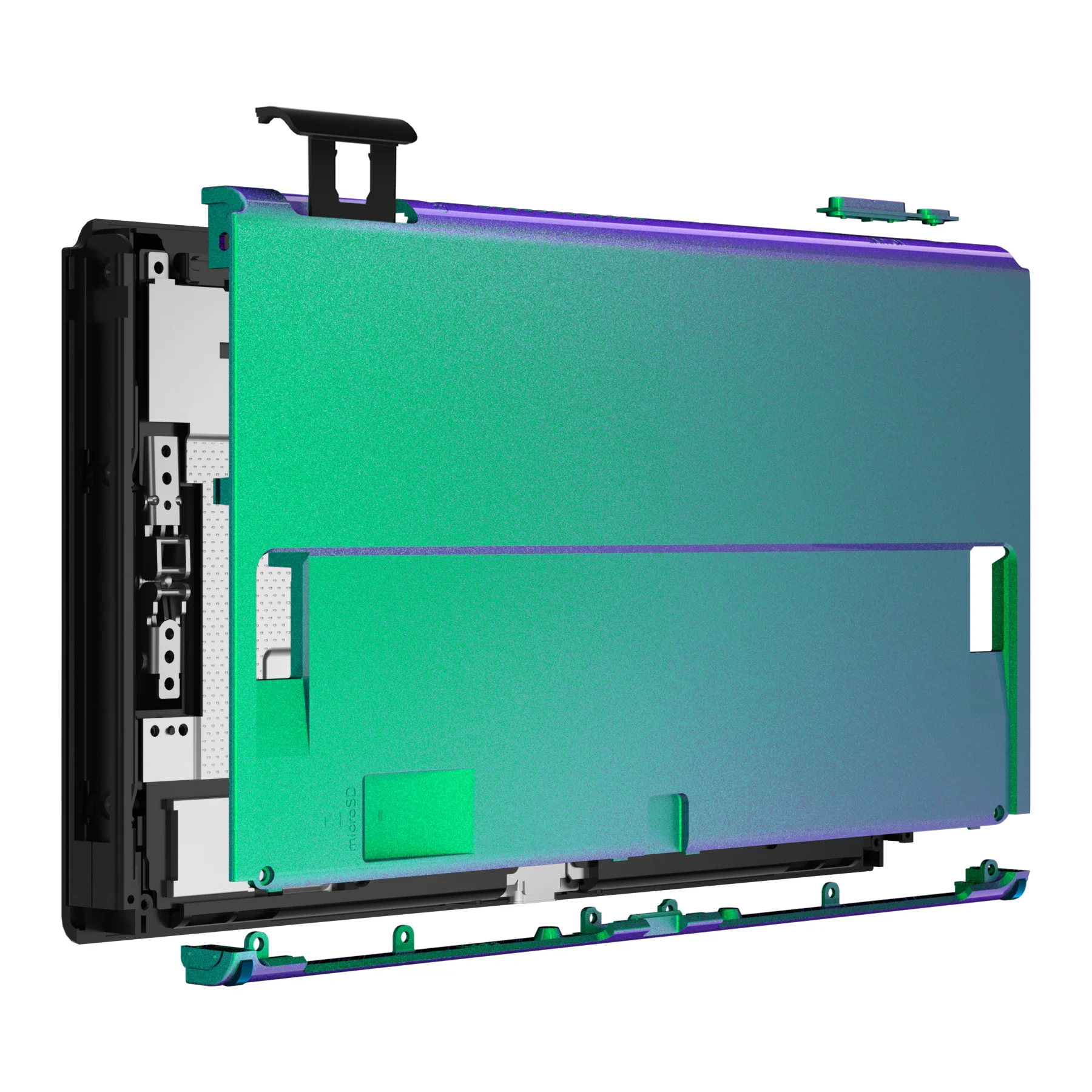 eXtremeRate Replacement Back Plate for Nintendo Switch OLED Console - Chameleon Green Purple - Image 2