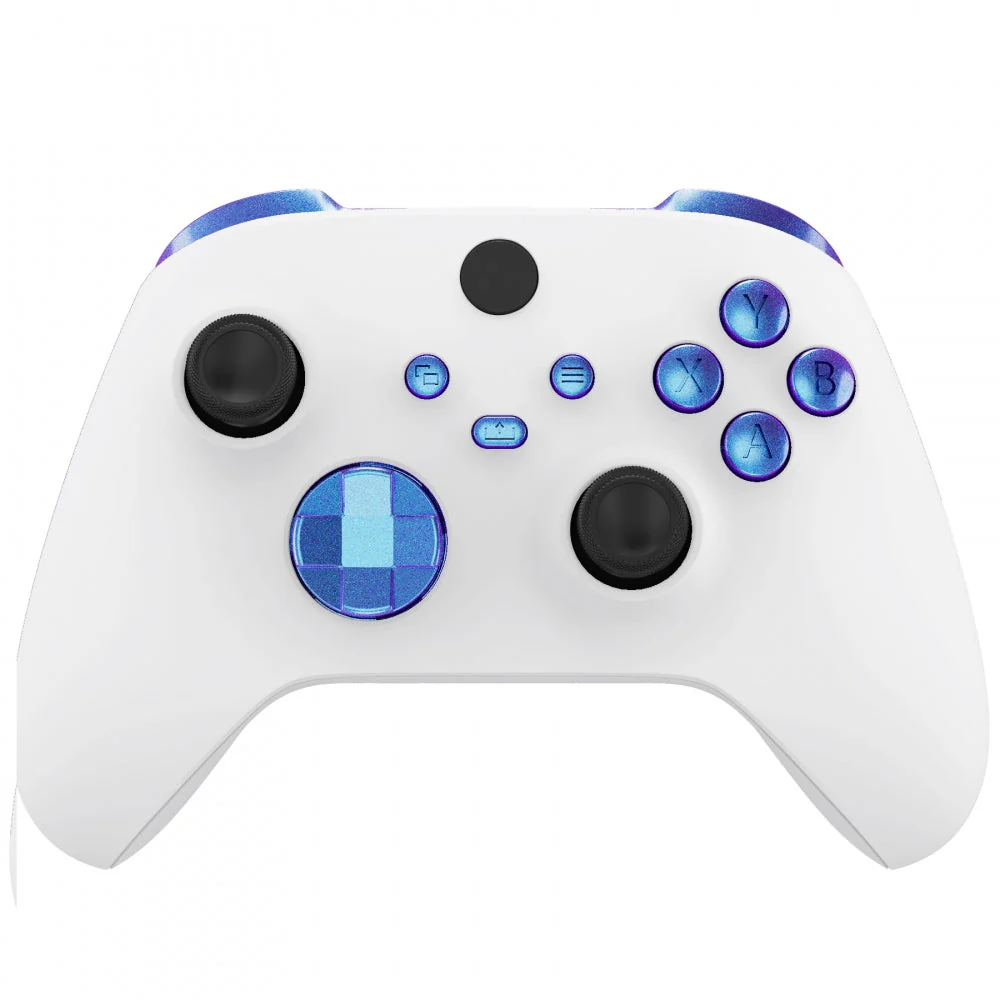 eXtremeRate Replacement Full Set Buttons for Xbox Series X & S Controller - Chameleon Purple Blue