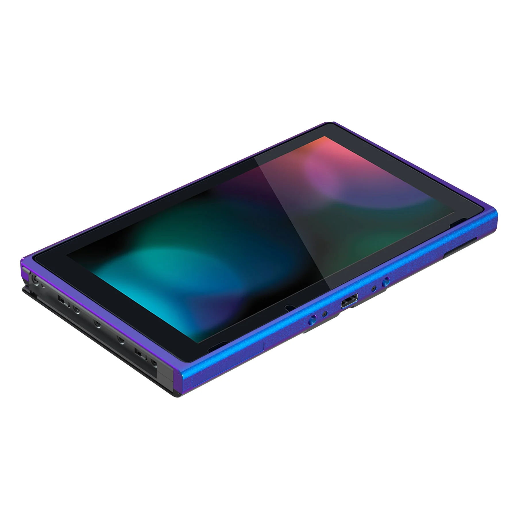 eXtremeRate DIY Replacement Housing Shell Front Frame with Volume Up Down Power Buttons for NS Switch Console - Chameleon Purple Blue - Image 6