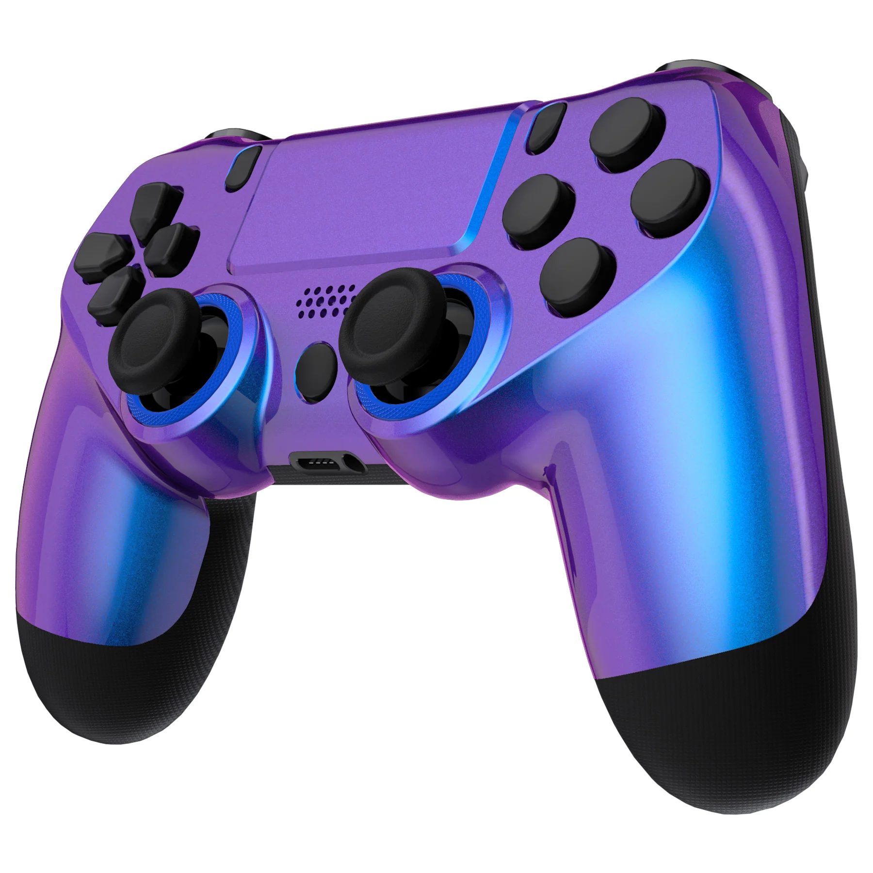 eXtremeRate Ghost Redesigned Front Housing Shell with Touch Pad Compatible with PS4 Slim Pro Controller JDM-040/050/055 - Chameleon Purple Blue - Image 4