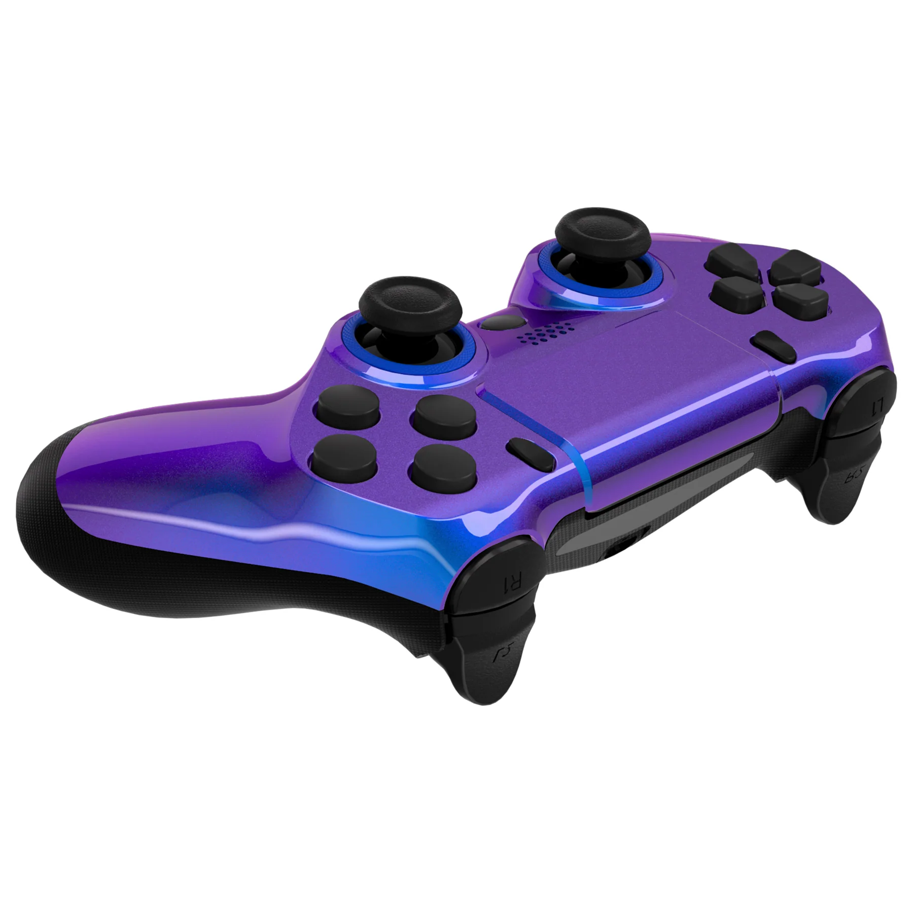 eXtremeRate Ghost Redesigned Front Housing Shell with Touch Pad Compatible with PS4 Slim Pro Controller JDM-040/050/055 - Chameleon Purple Blue - Image 6