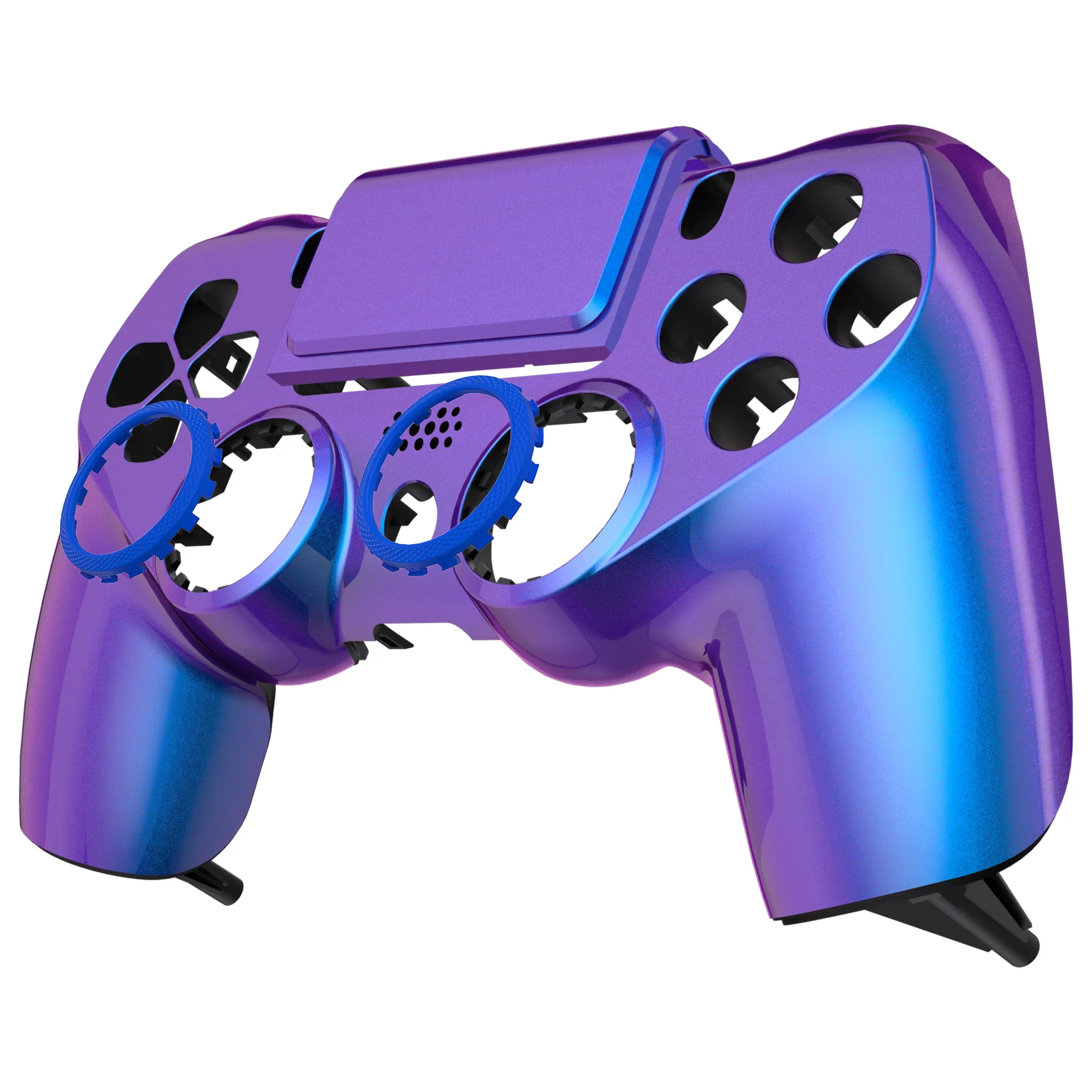 eXtremeRate Ghost Redesigned Front Housing Shell with Touch Pad Compatible with PS4 Slim Pro Controller JDM-040/050/055 - Chameleon Purple Blue - Image 8