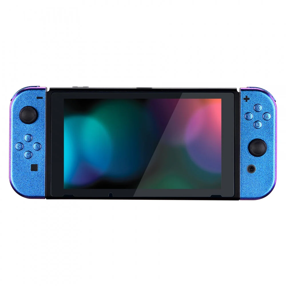 eXtremeRate Replacement Full Set Shells with Buttons for Nintendo Switch - Chameleon Purple Blue - Image 6