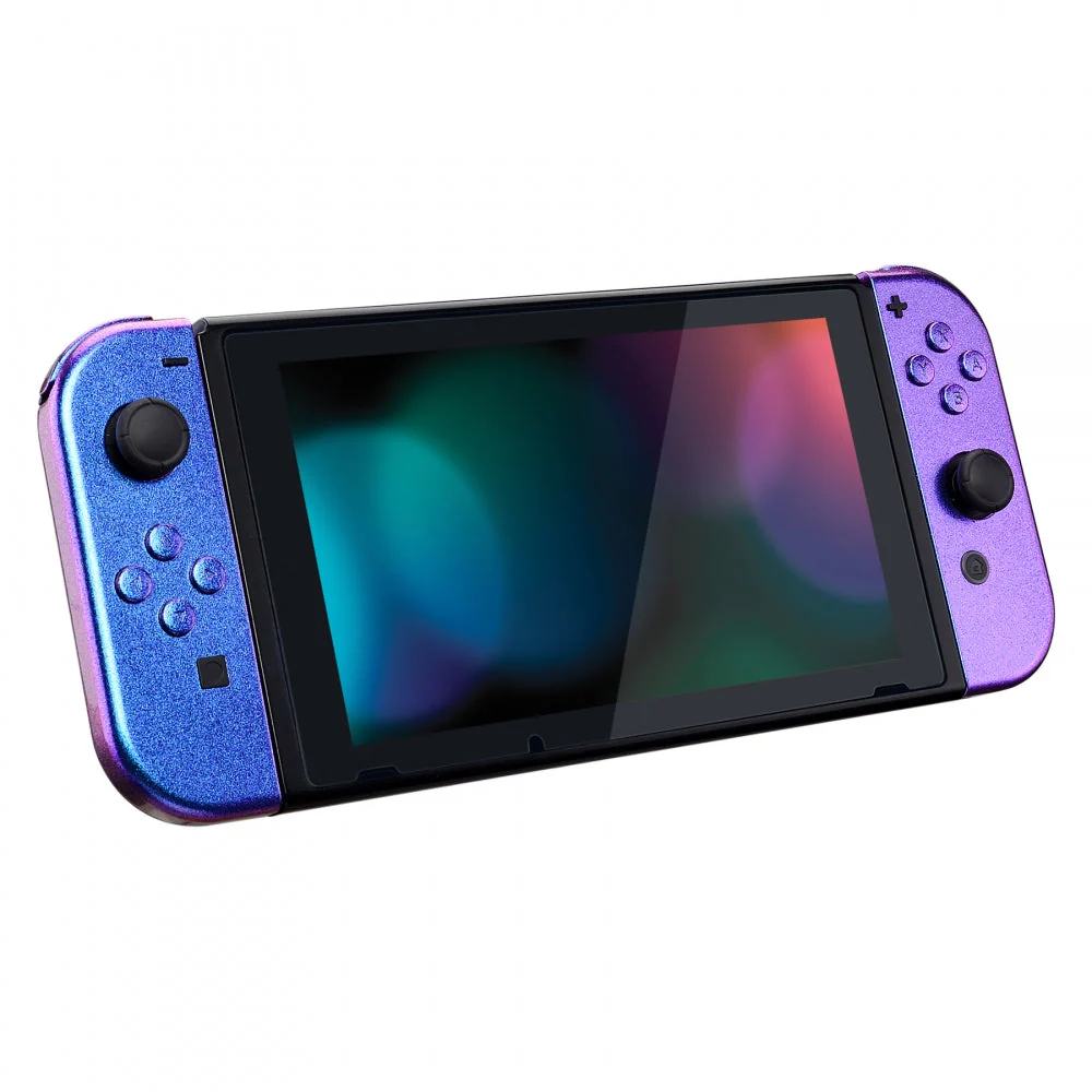 eXtremeRate Replacement Full Set Shells with Buttons for Nintendo Switch - Chameleon Purple Blue - Image 7