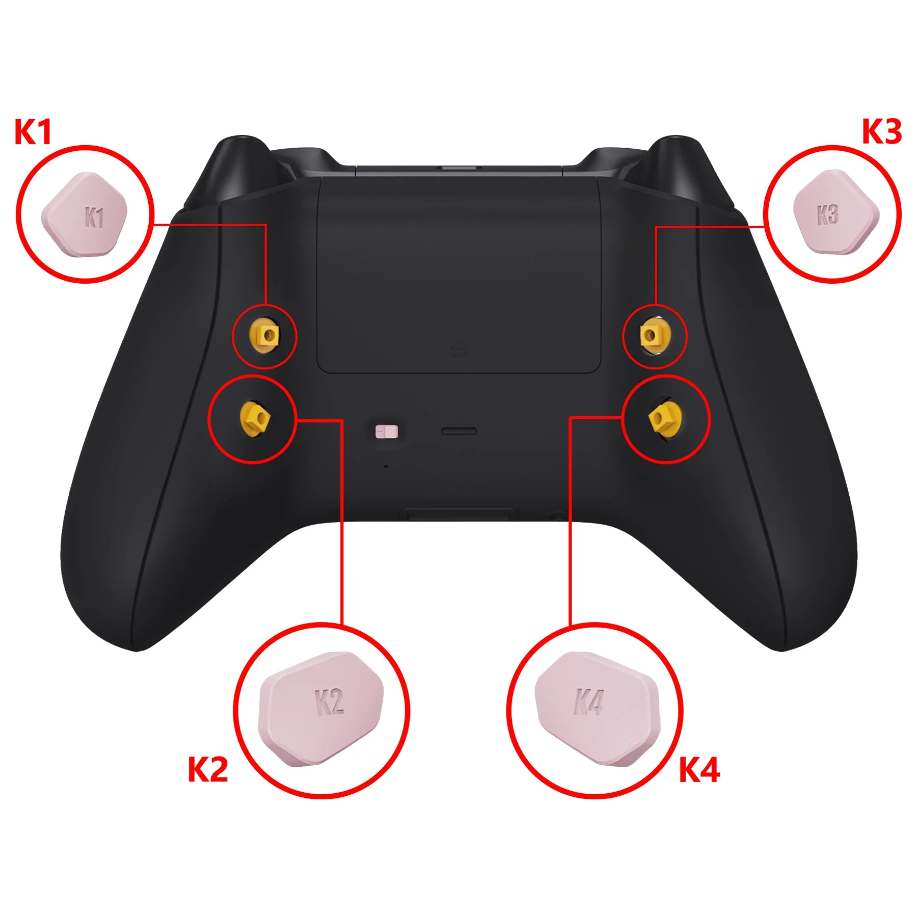 eXtremeRate Redesigned K1 K2 K3 K4 Back Buttons Paddles & Toggle Switch for eXtremerate Hope Remap Kit, Compatible with Xbox Series X/S Controller - Cherry Blossoms Pink - Image 2