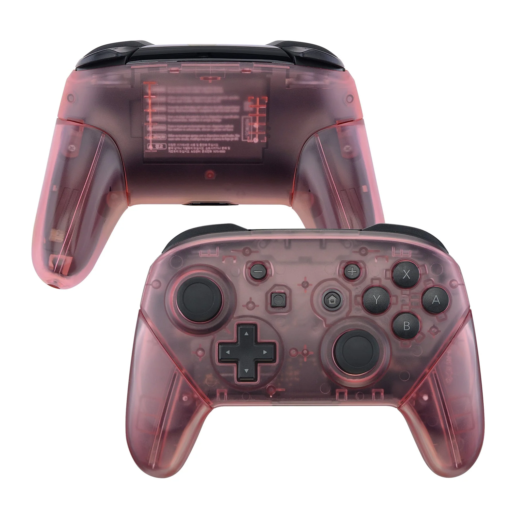 eXtremeRate Replacement Full Set Shell Faceplate Backplate Handles for Nintendo Switch Pro - Cherry Pink