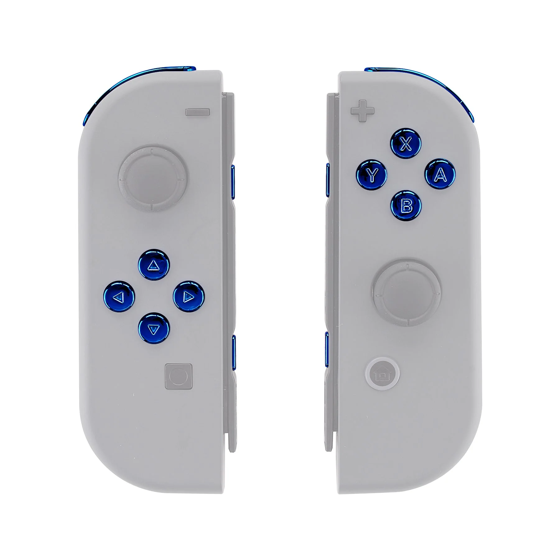 eXtremeRate Replacement Full Set Buttons for Joycon of NS Switch - Chrome Blue Glossy