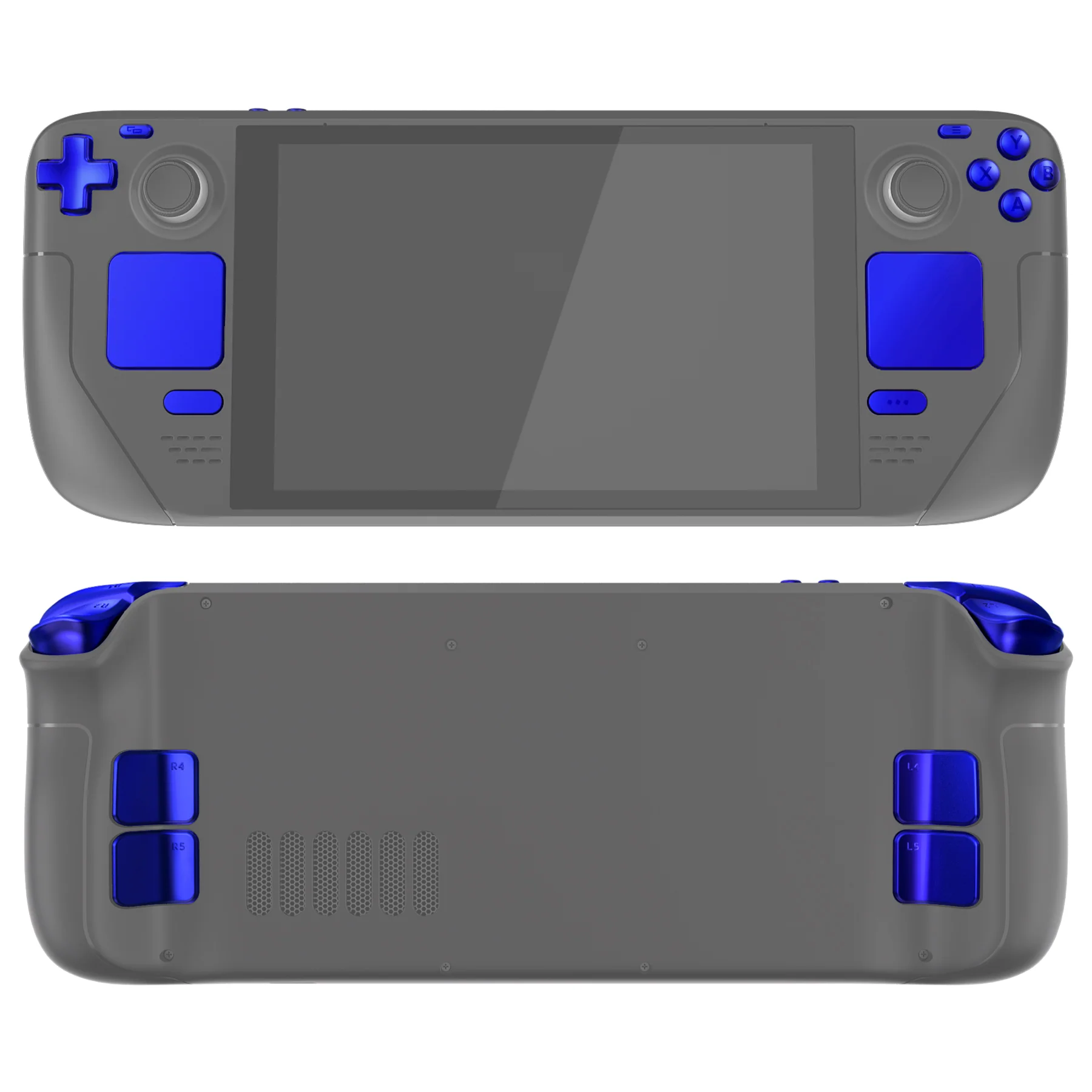 eXtremeRate Replacement Full Set Buttons for Steam Deck LCD - Chrome Blue