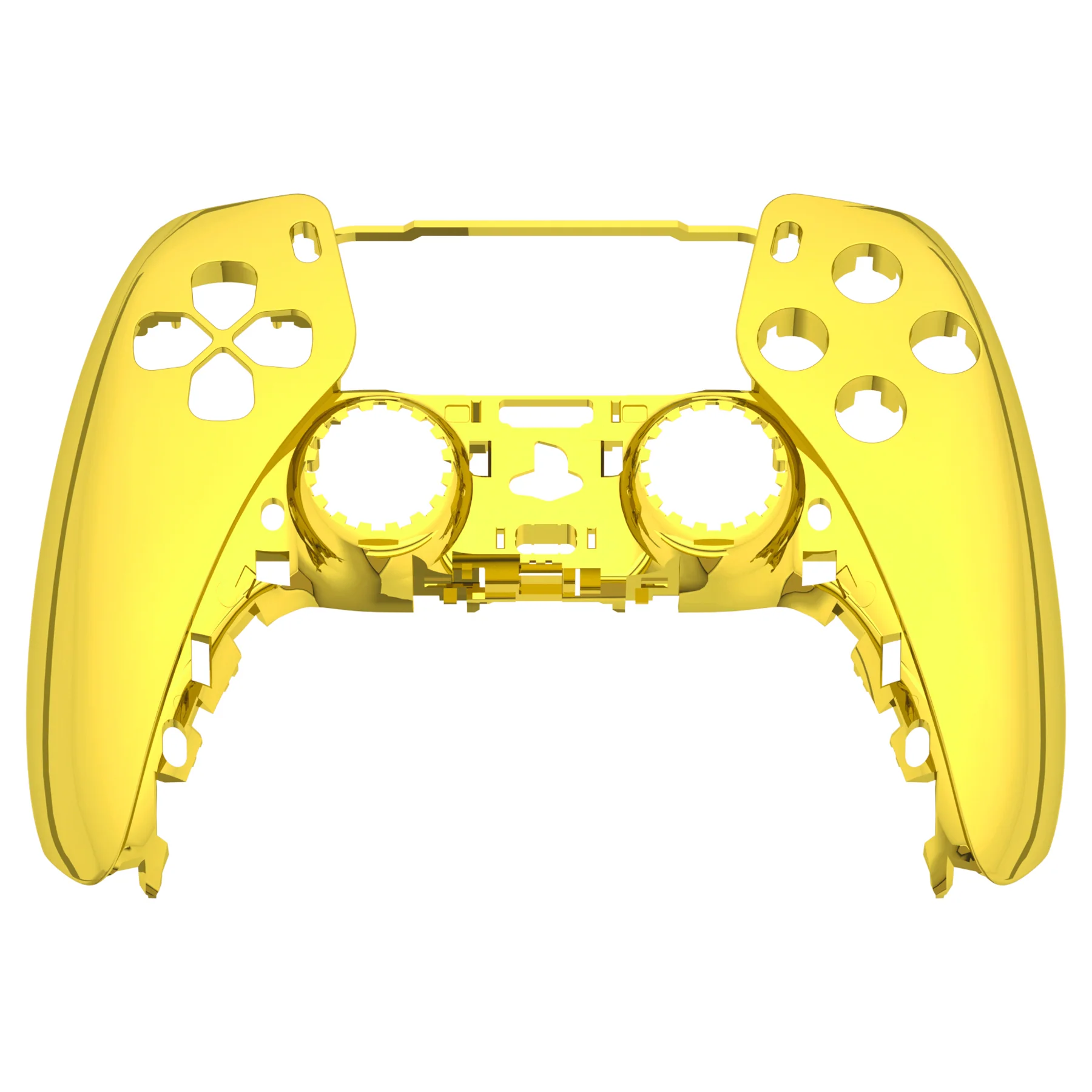 eXtremeRate Replacement Front Housing Shell Compatible with PS5 Controller BDM-010/020/030/040/050 - Chrome Gold Glossy