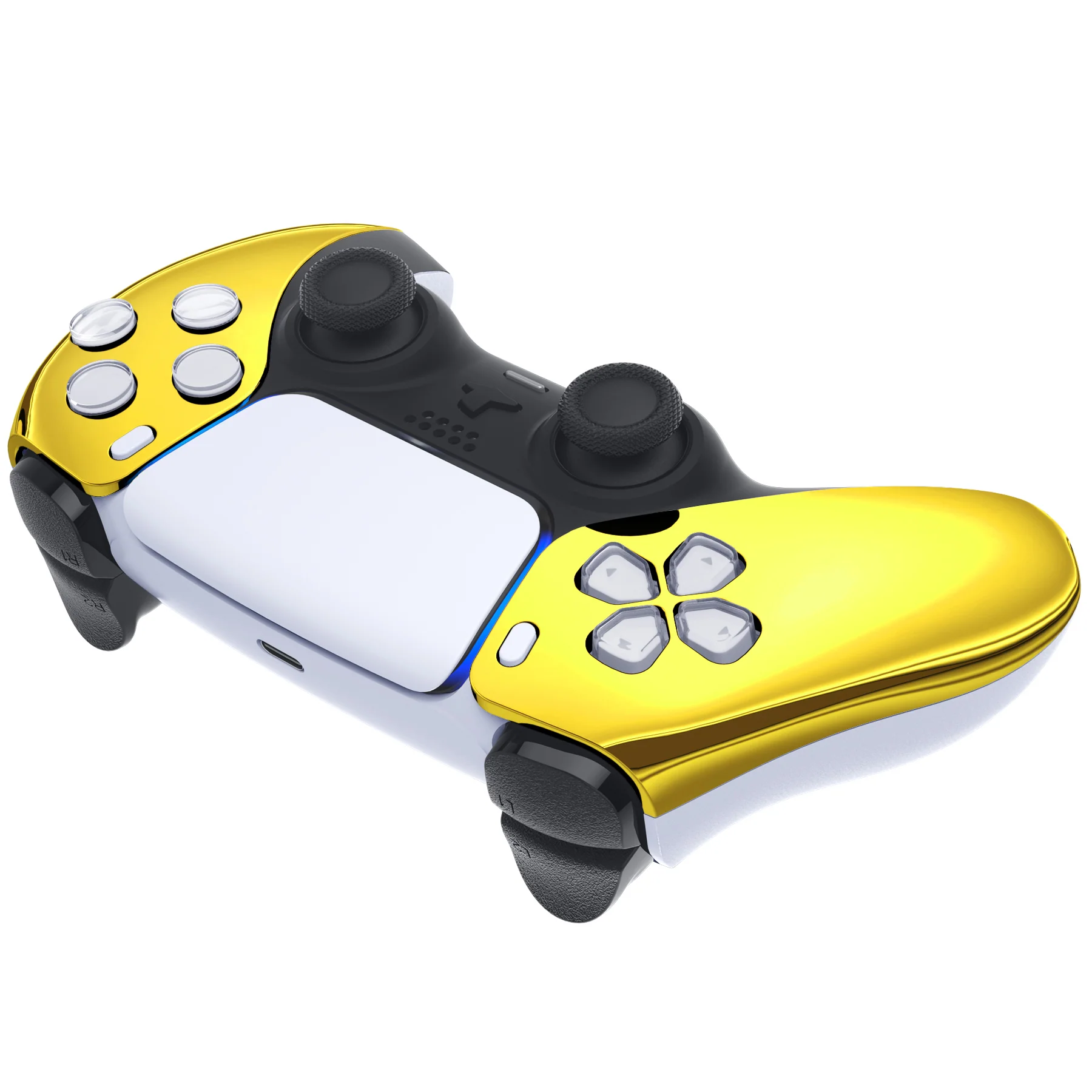 eXtremeRate Replacement Front Housing Shell Compatible with PS5 Controller BDM-010/020/030/040/050 - Chrome Gold Glossy - Image 6