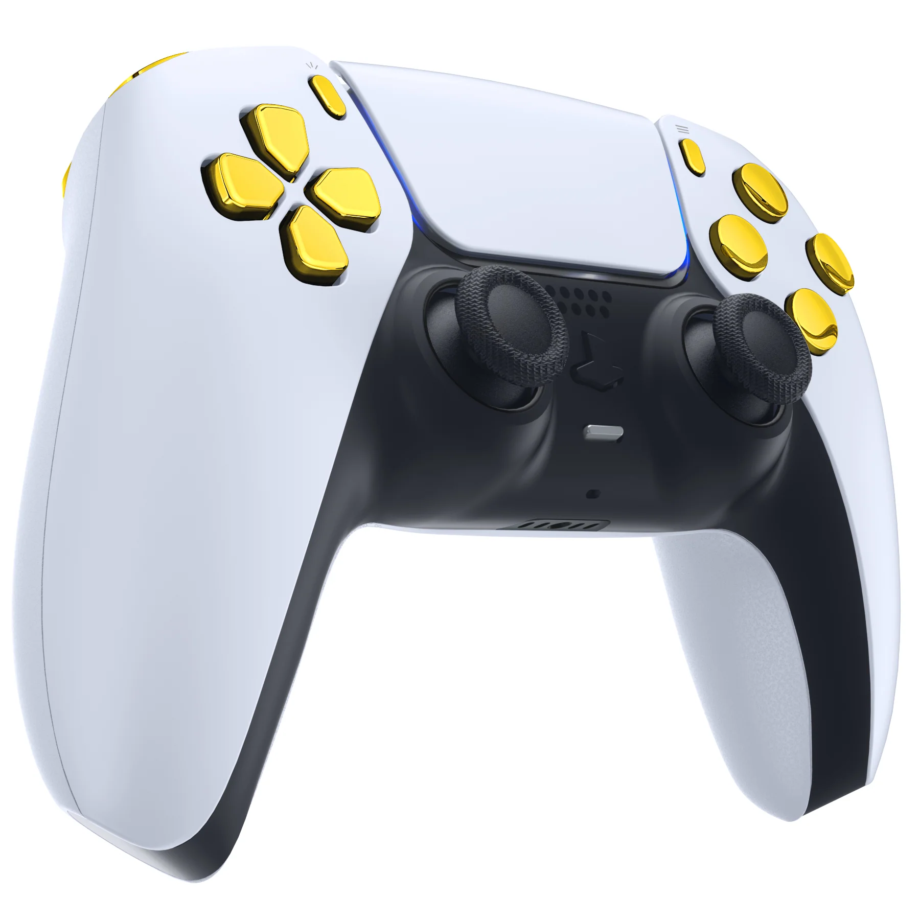 eXtremeRate Replacement Full Set Buttons Compatible with PS5 Controller BDM-030/040/050/060 - Chrome Gold - Image 6