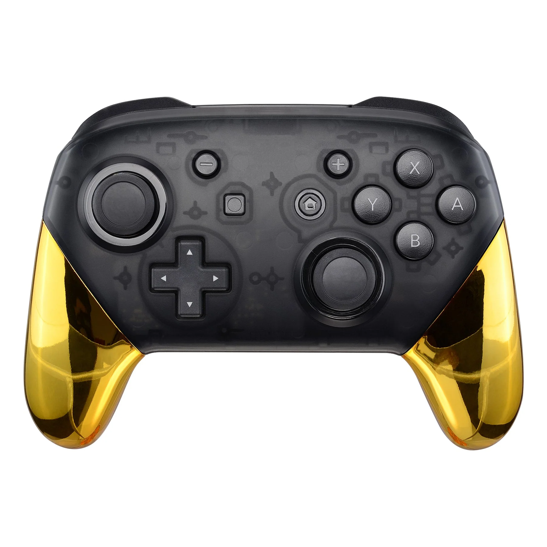 eXtremeRate Replacement Handle Grips for Nintendo Switch Pro Controller - Chrome Gold